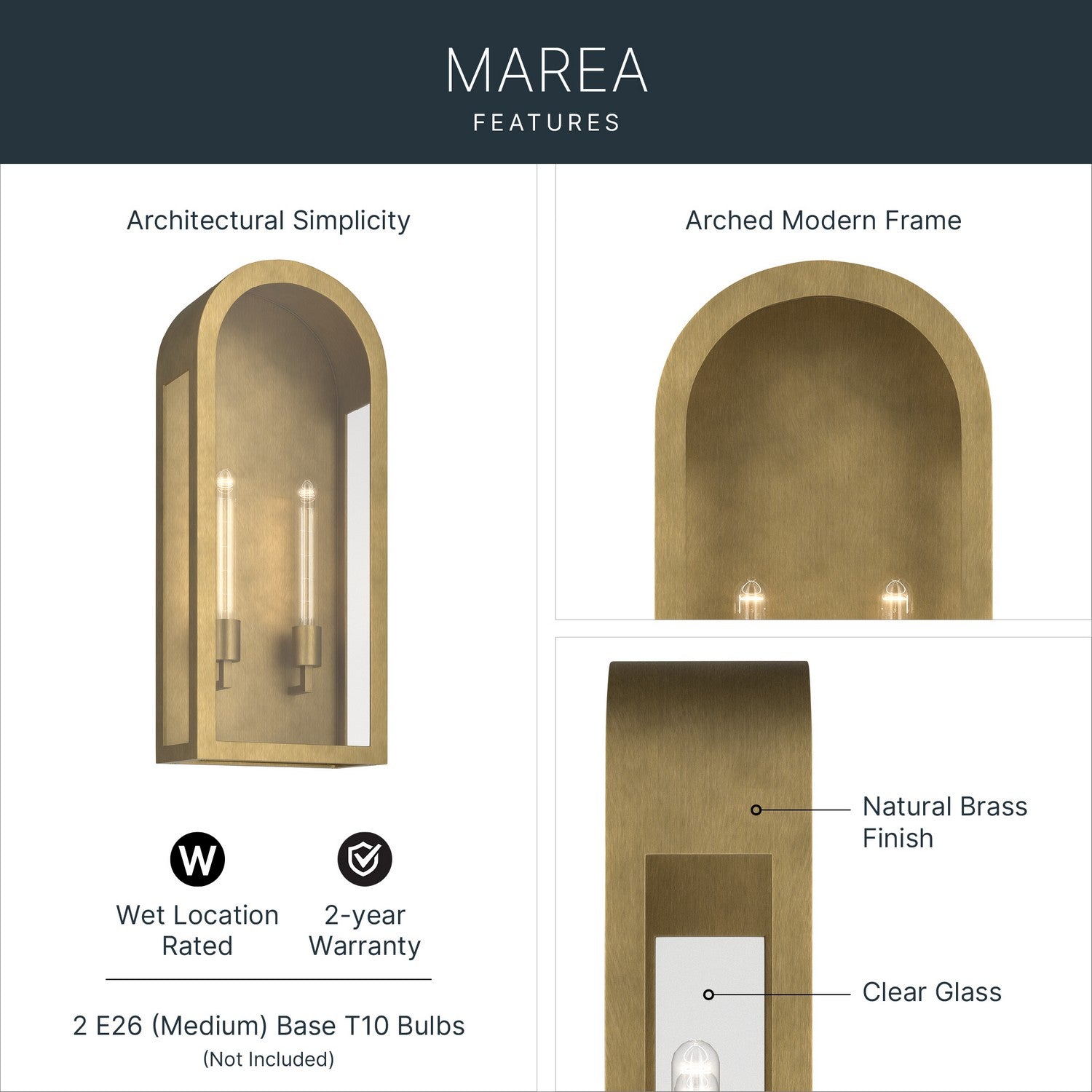 Applique murale extérieure 2 lumières | Marea
