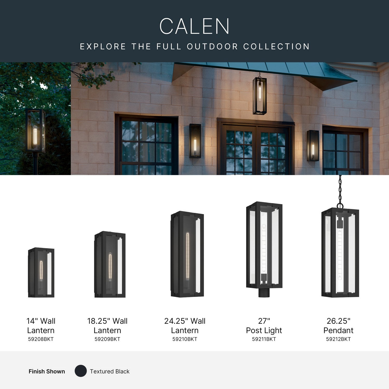 Lanterne sur poteau extérieure 1 lumière | Calen