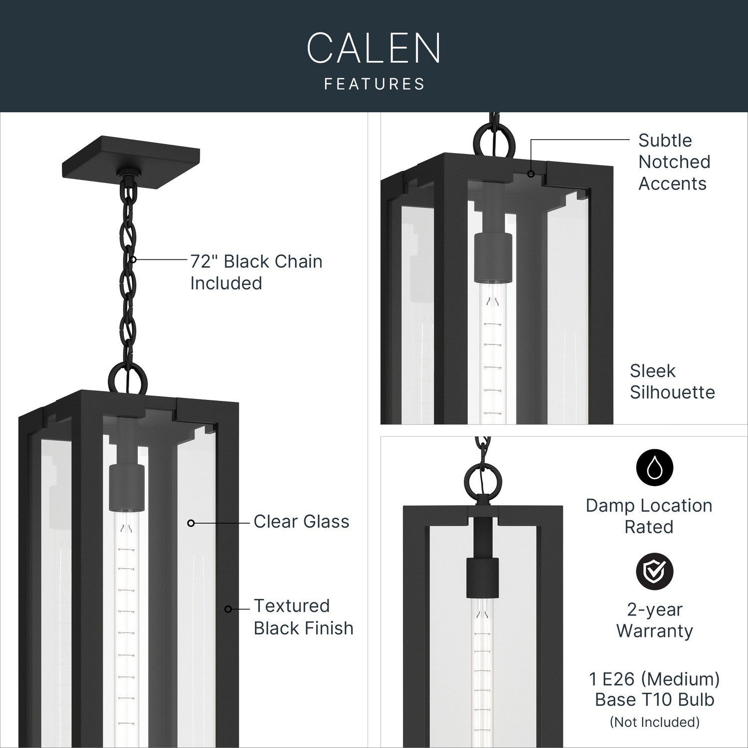 Suspension extérieure 1 lumière | Calen