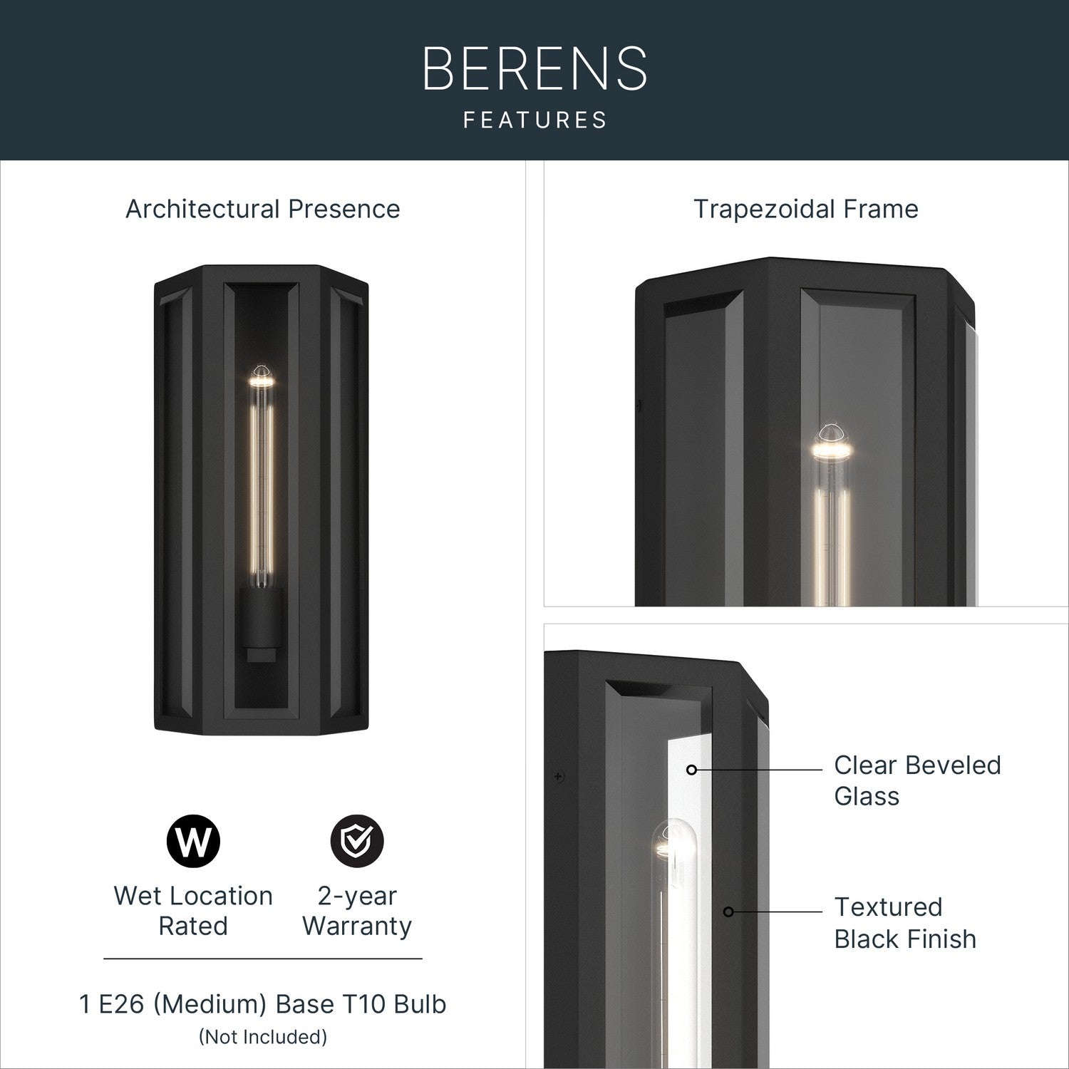 Applique murale extérieure 1 lumière | Berens