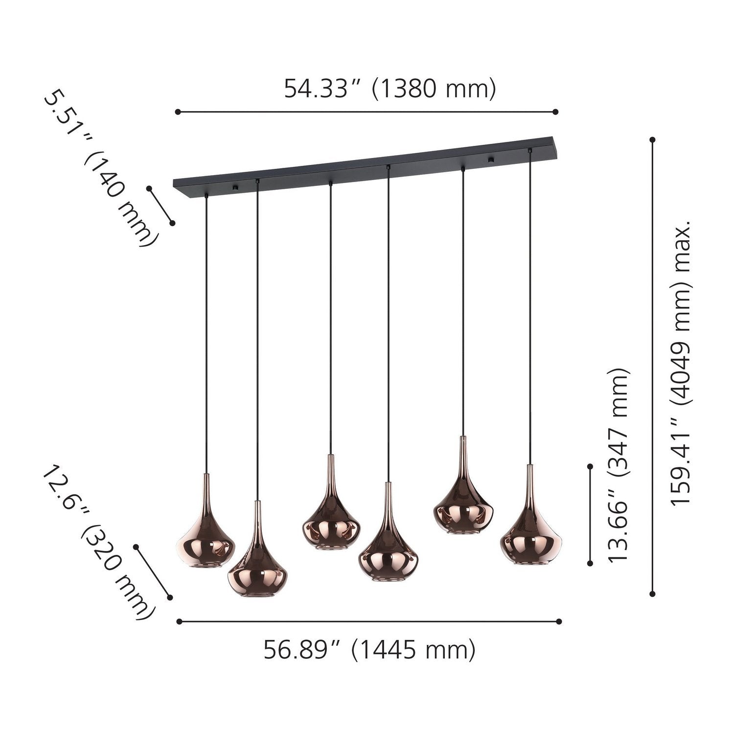 Suspension 6 lumières | Almoster