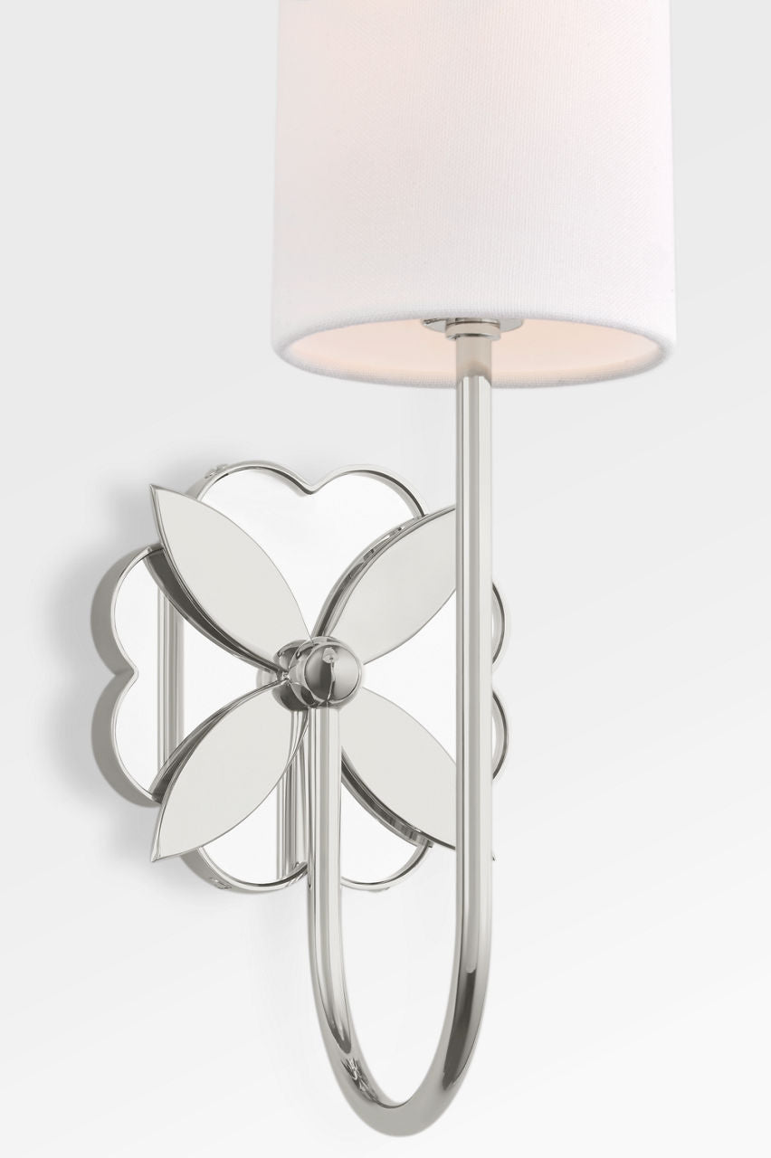 Applique murale 1 lumière | Polished Nickel | Spencer