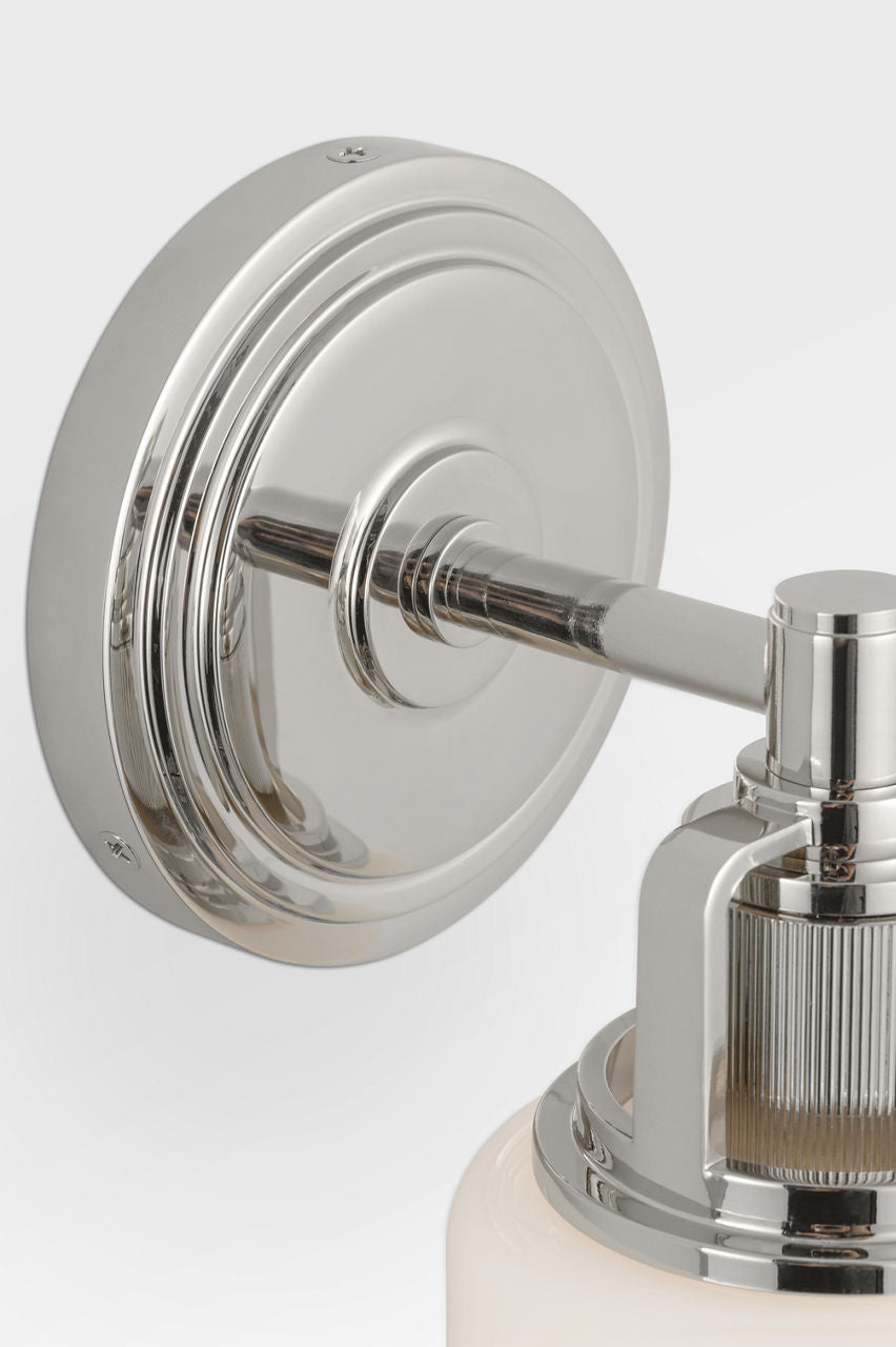 Applique de salle de bain 1 lumière | Polished Nickel | Ashford
