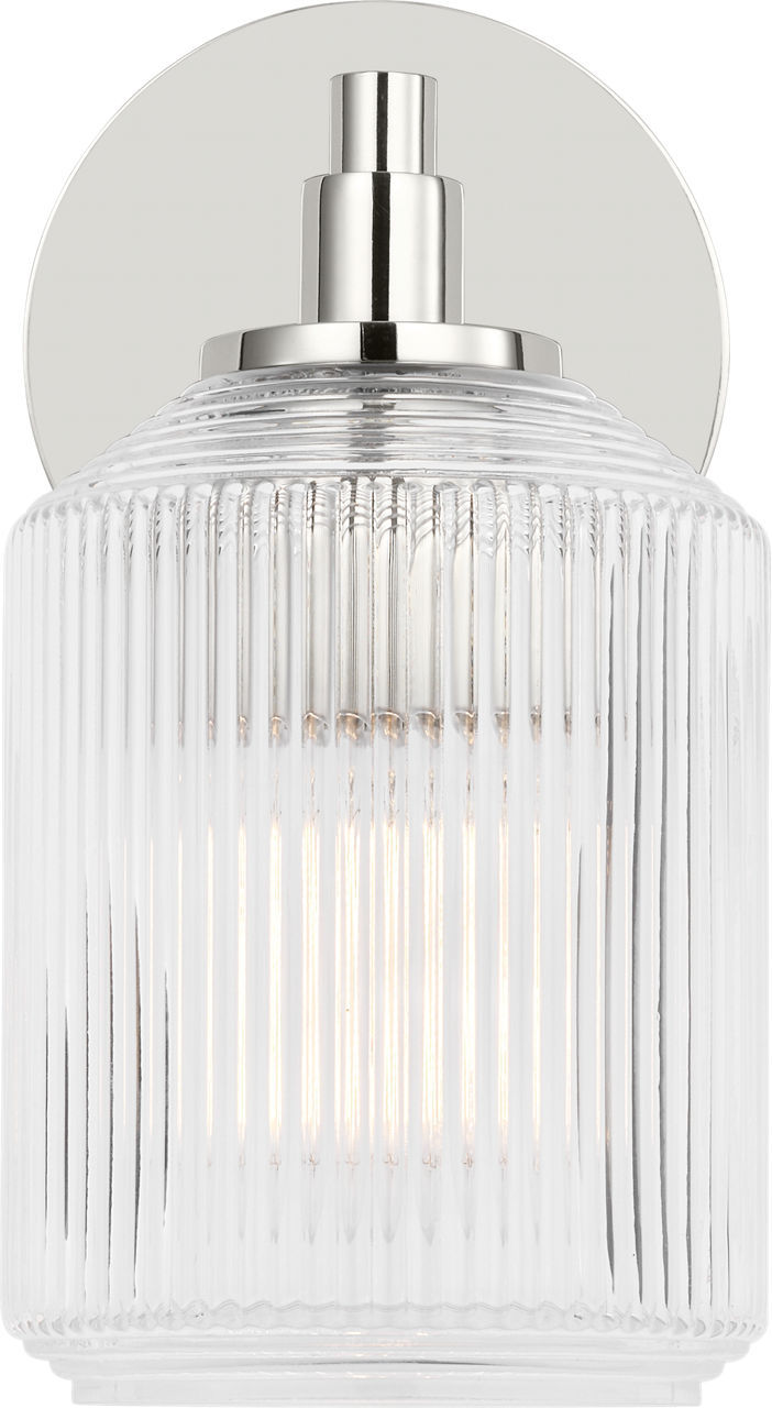 Applique de salle de bain 1 lumière | Polished Nickel | Barstow