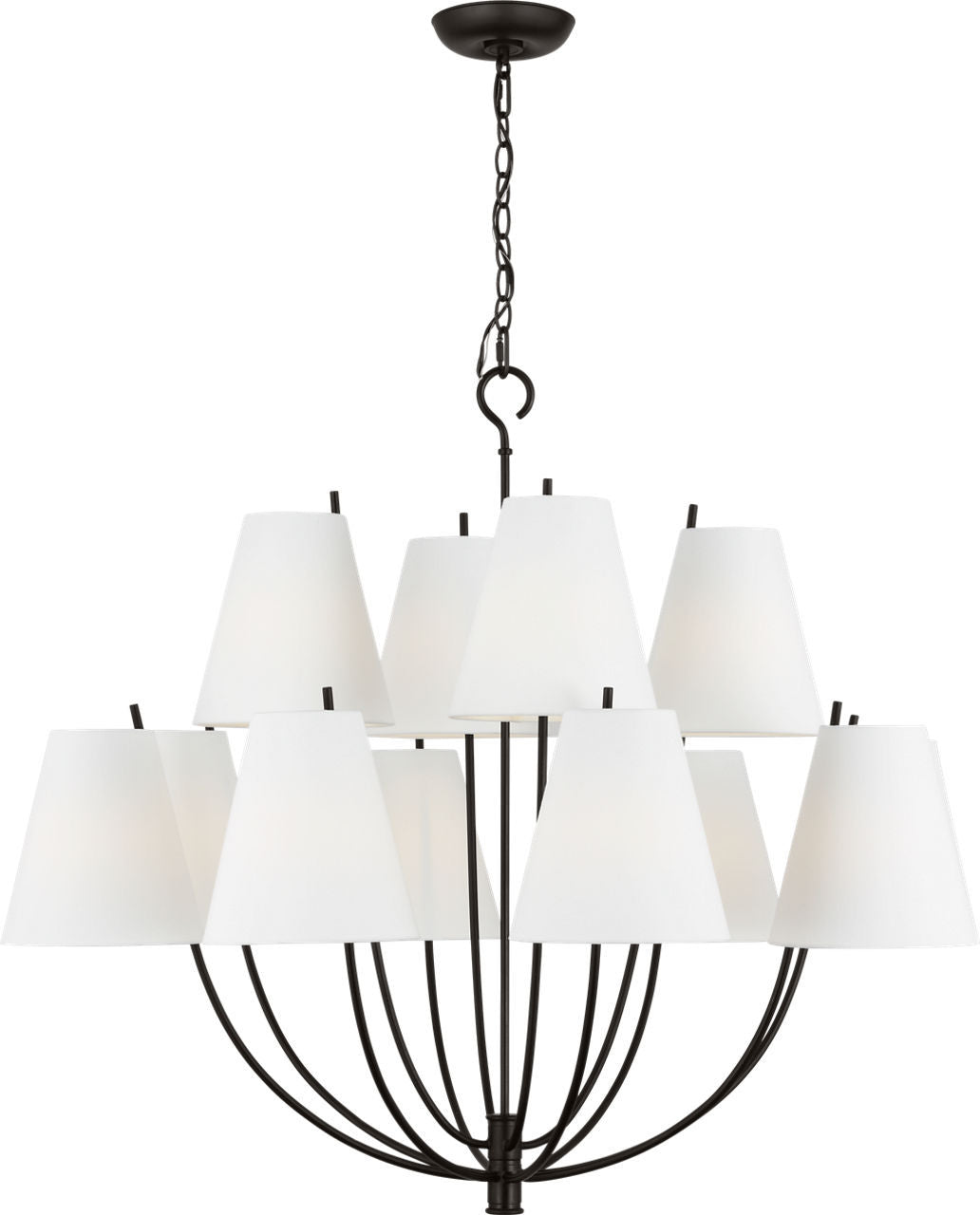 Lustre 12 lumières | Aged Iron | Marina