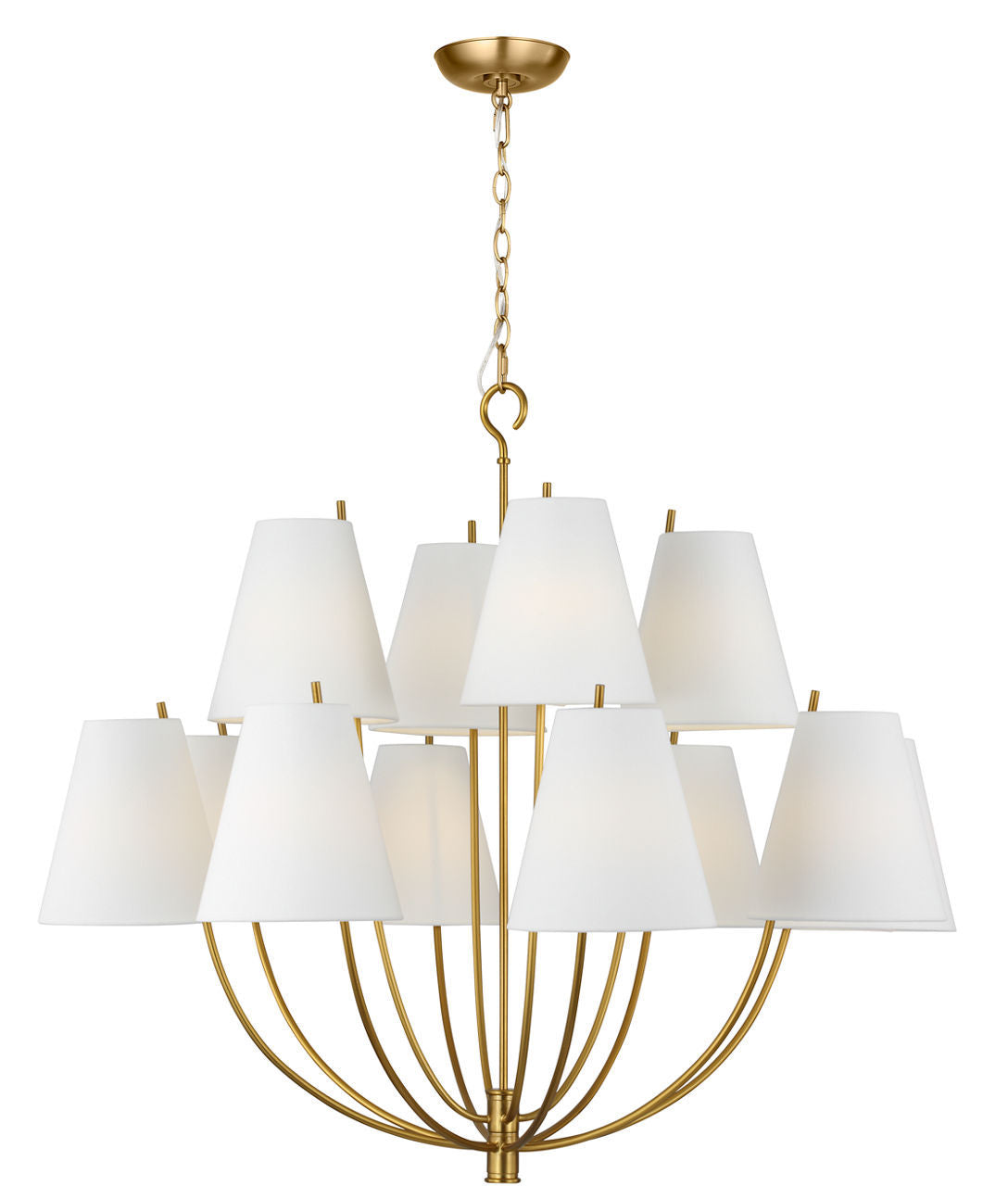 Lustre 12 lumières | Burnished Brass | Marina