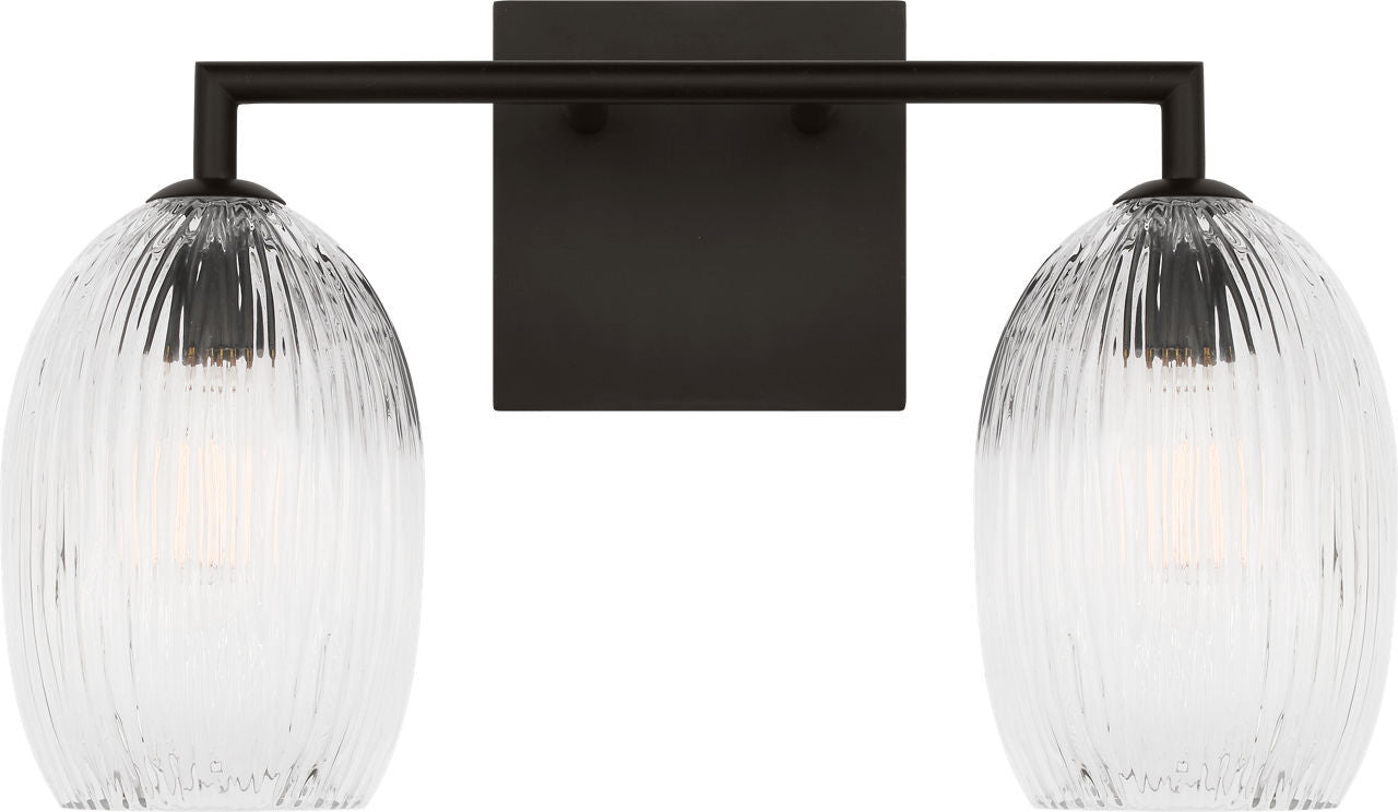 Applique de salle de bain 2 lumières | Aged Iron | Serafina