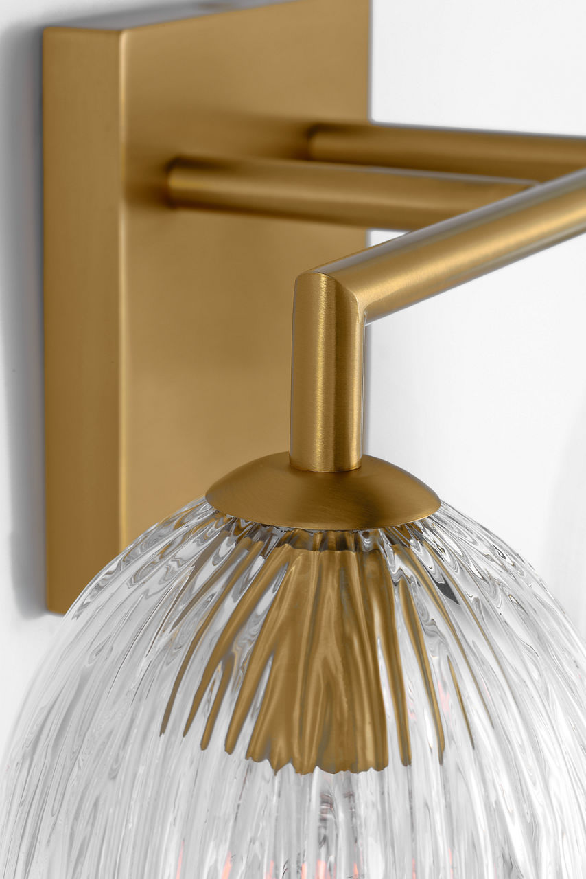 Applique de salle de bain 2 lumières | Burnished Brass | Serafina