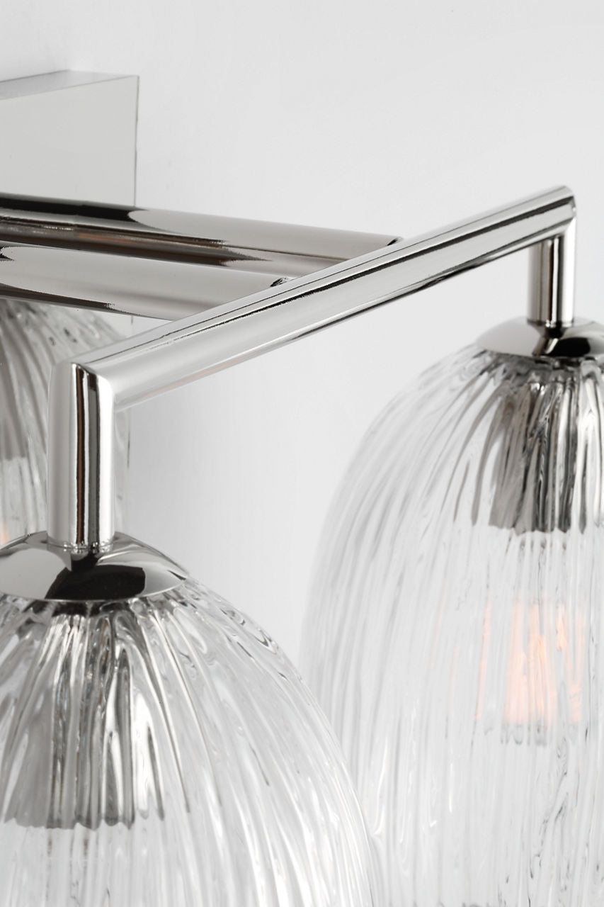 Applique de salle de bain 2 lumières | Polished Nickel | Serafina