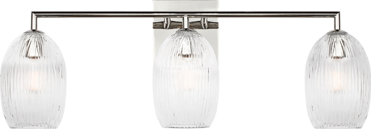 Applique de salle de bain 3 lumières | Polished Nickel | Serafina