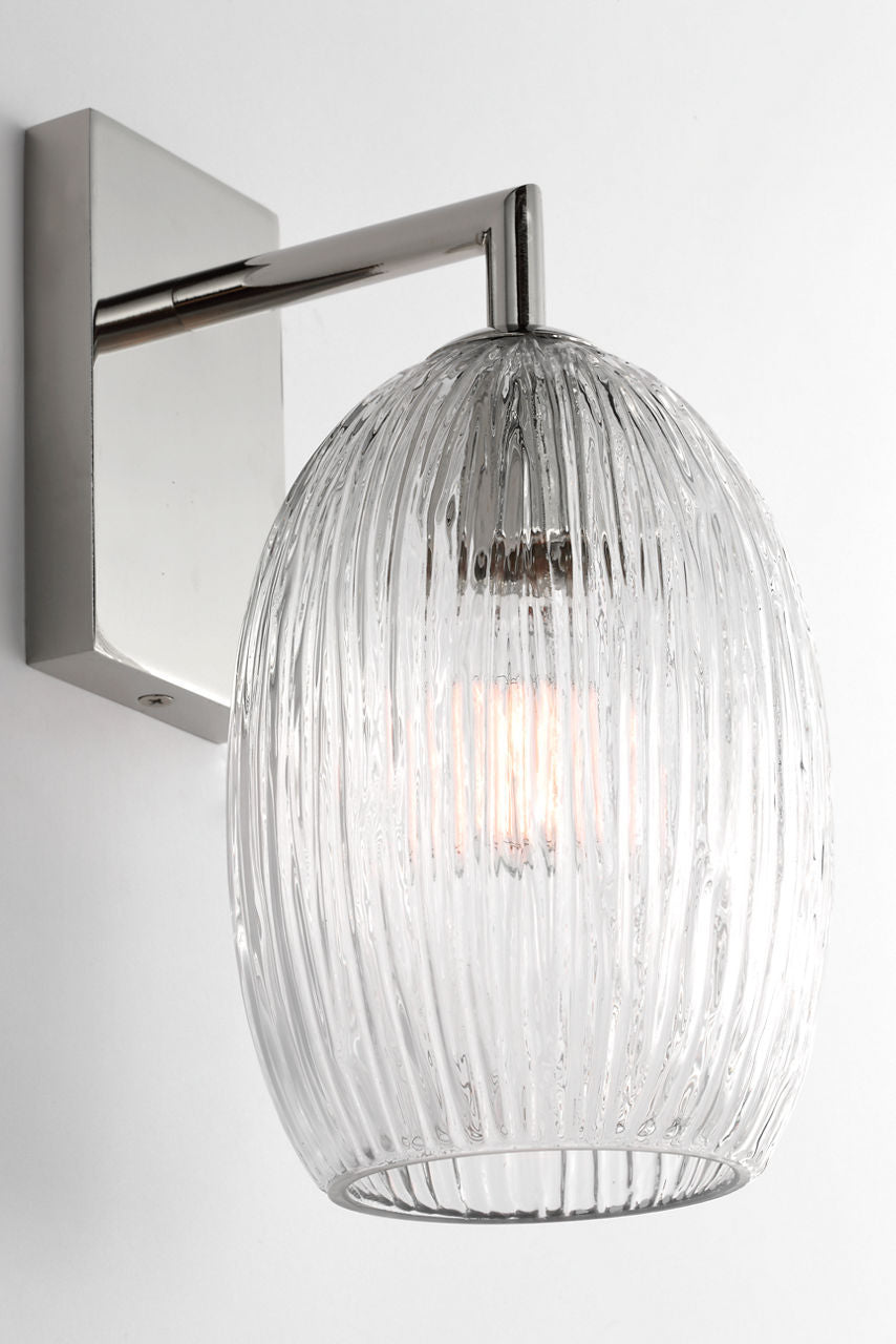 Applique murale 1 lumière | Polished Nickel | Serafina