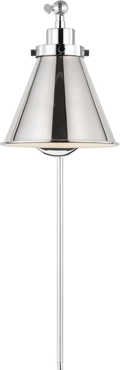 Applique murale 1 lumière | Polished Nickel | Wellfleet