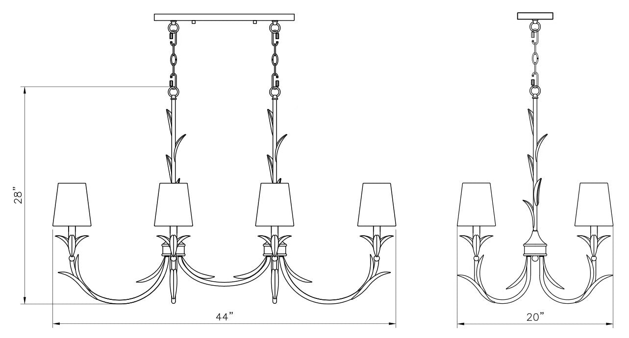 Lustre linéaire 6 lumières | Aslin