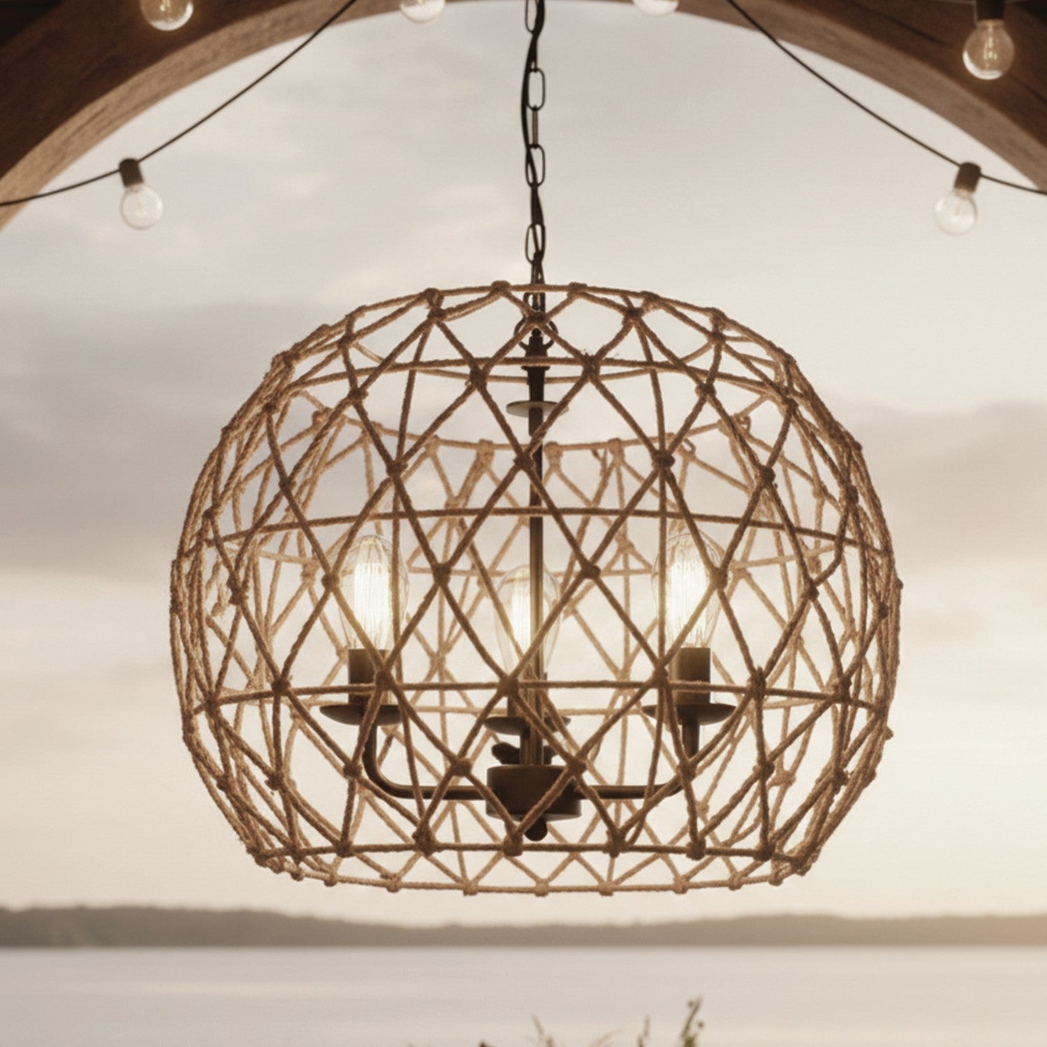 Suspension 3 lumières | Hora-Marron
