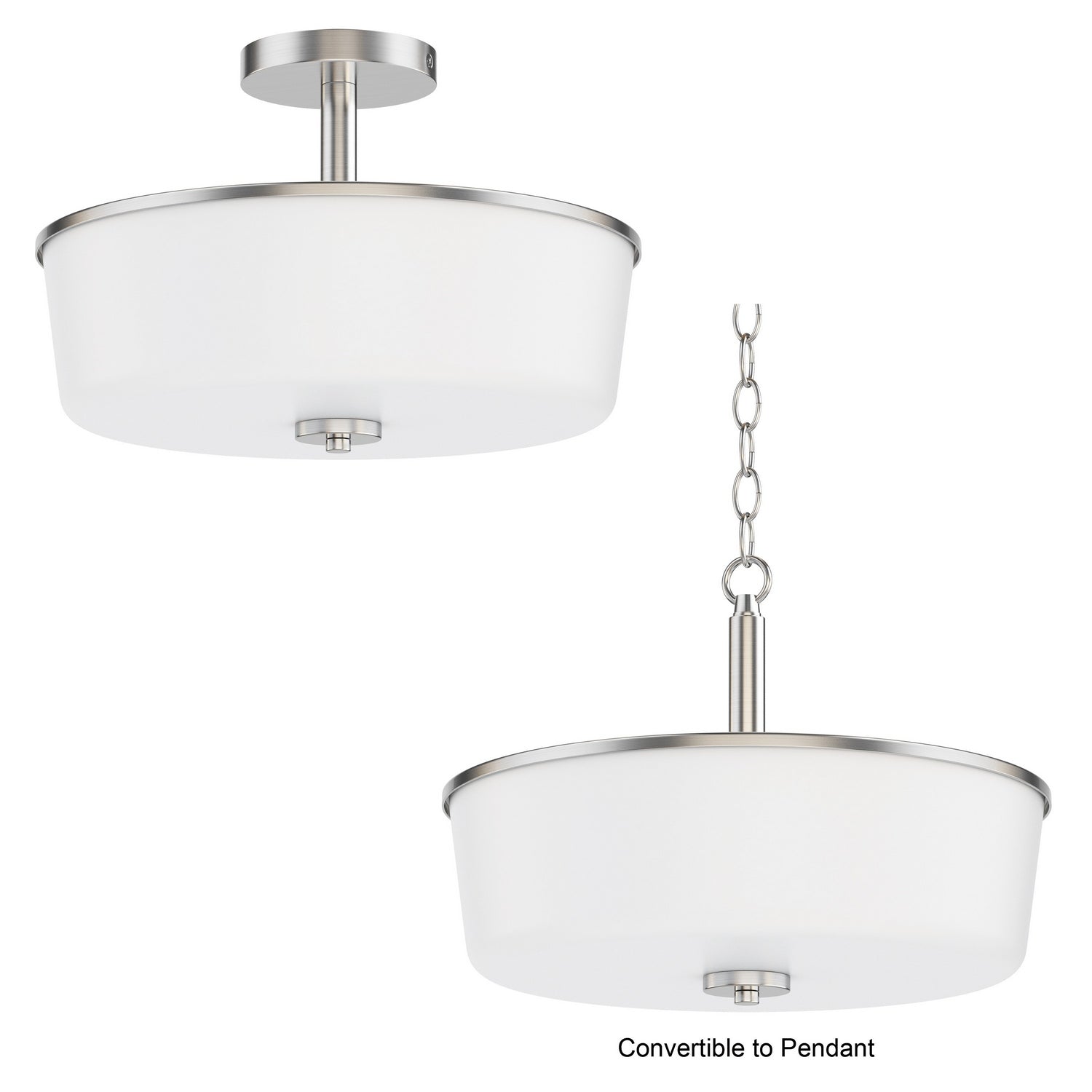 Semi-plafonnier ou suspension convertible 3 lumières | Fuller