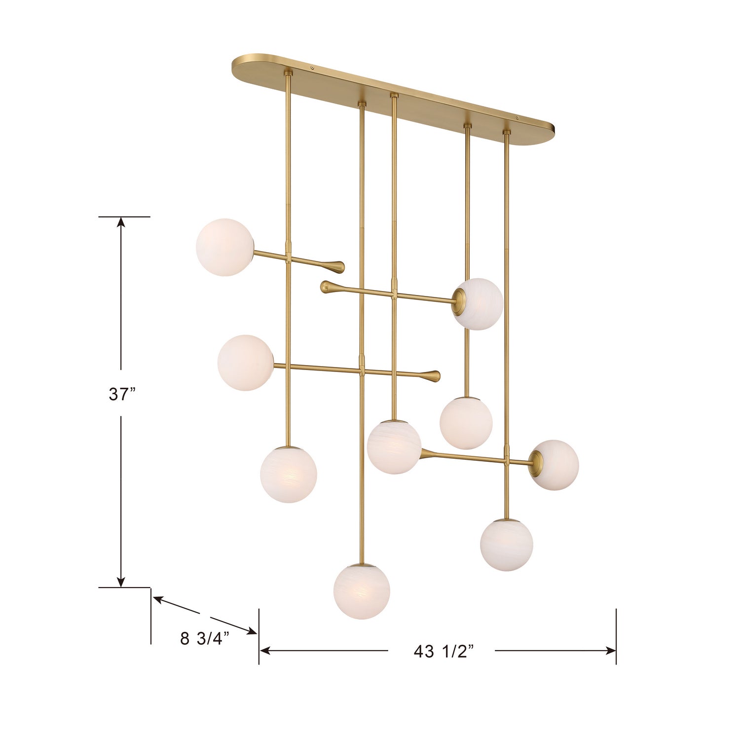Lustre linéaire 9 lumières | Ursolus
