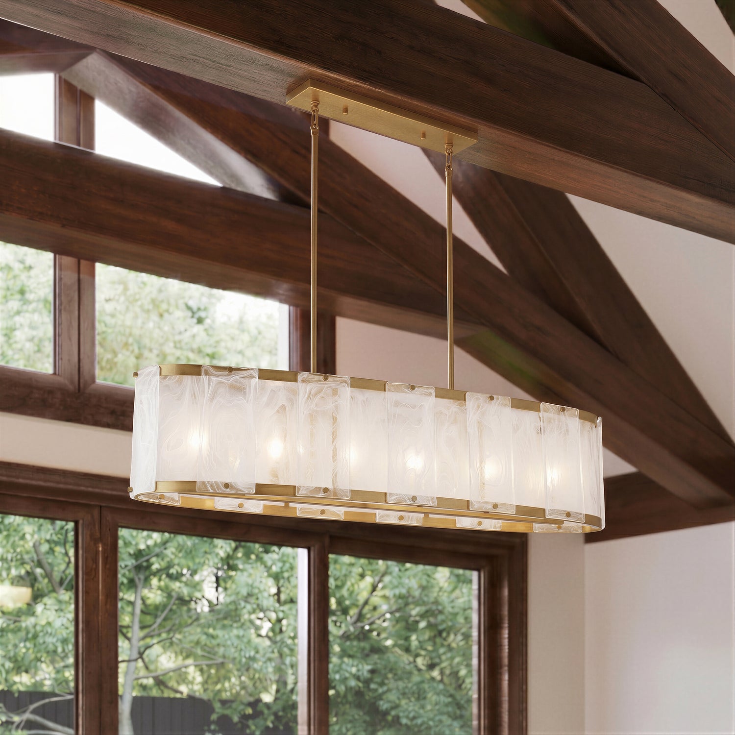 Lustre linéaire 6 lumières | Veil