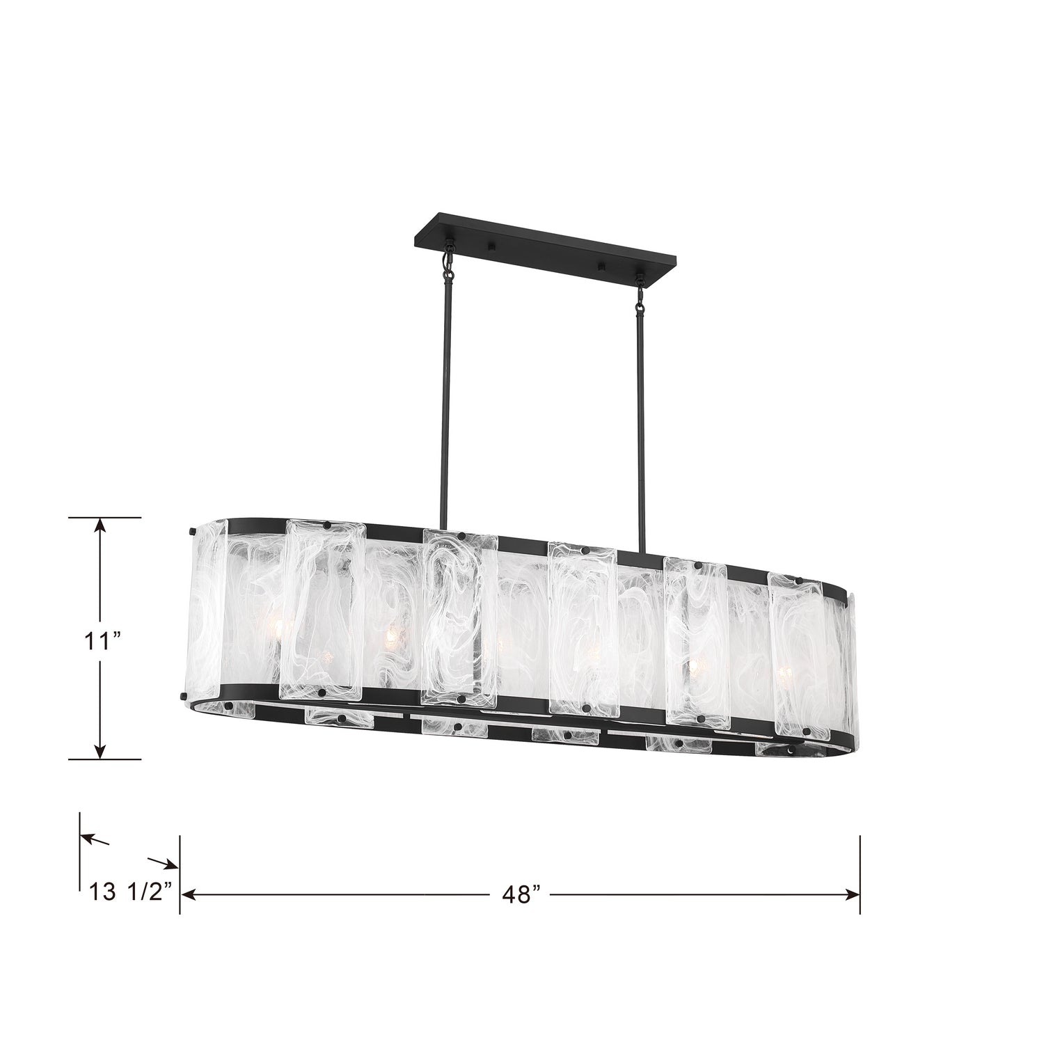 Lustre linéaire 6 lumières | Veil
