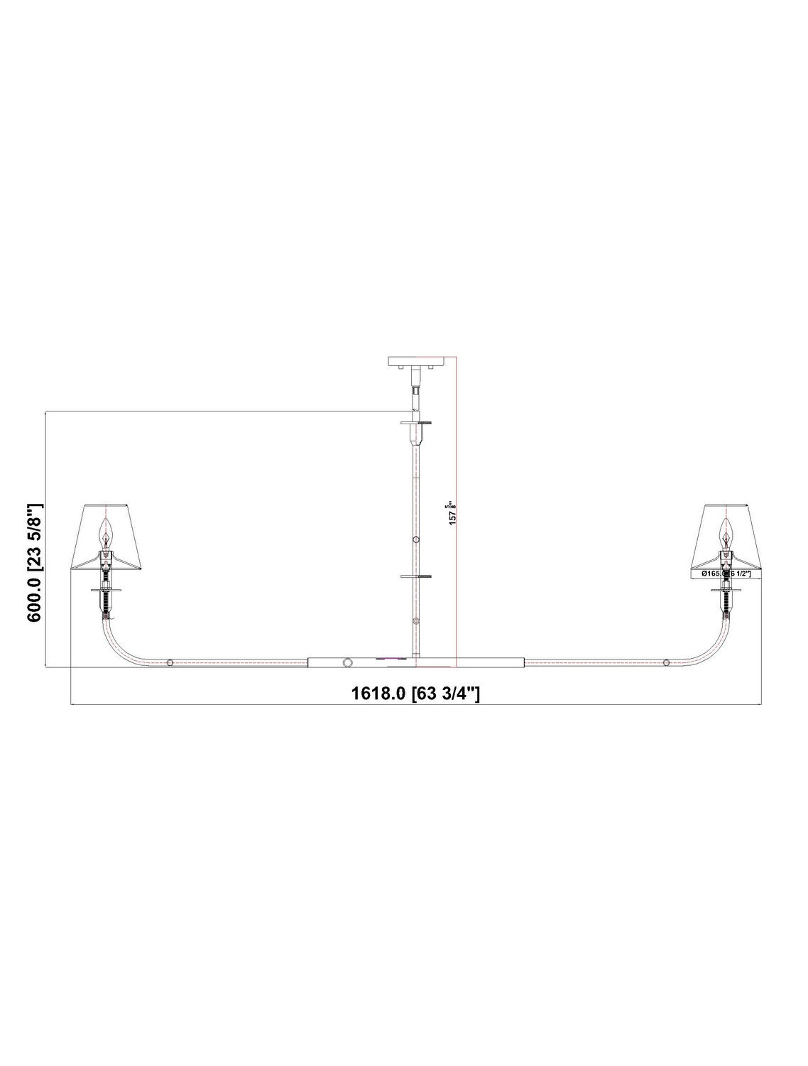 Lustre linéaire 2 lumières | Tova