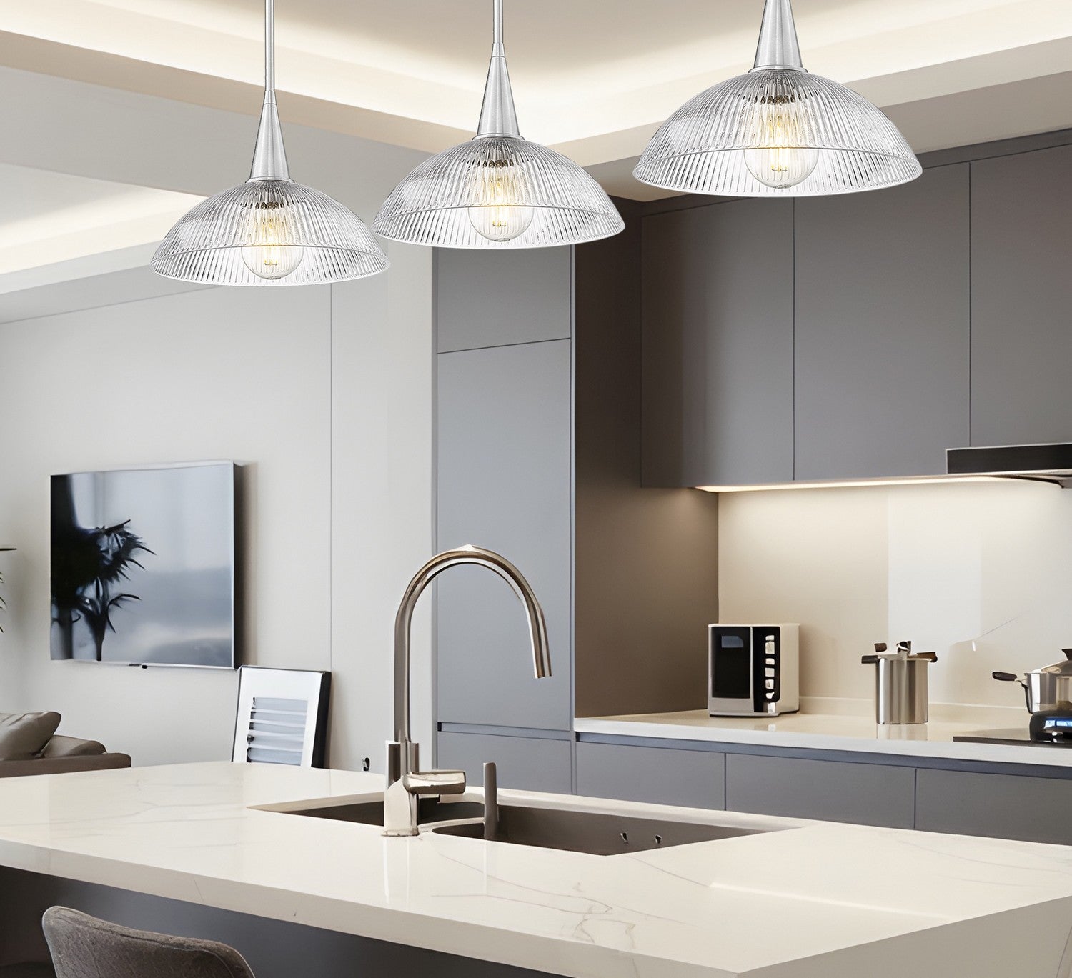 Lustre linéaire 3 lumières | Lunelle