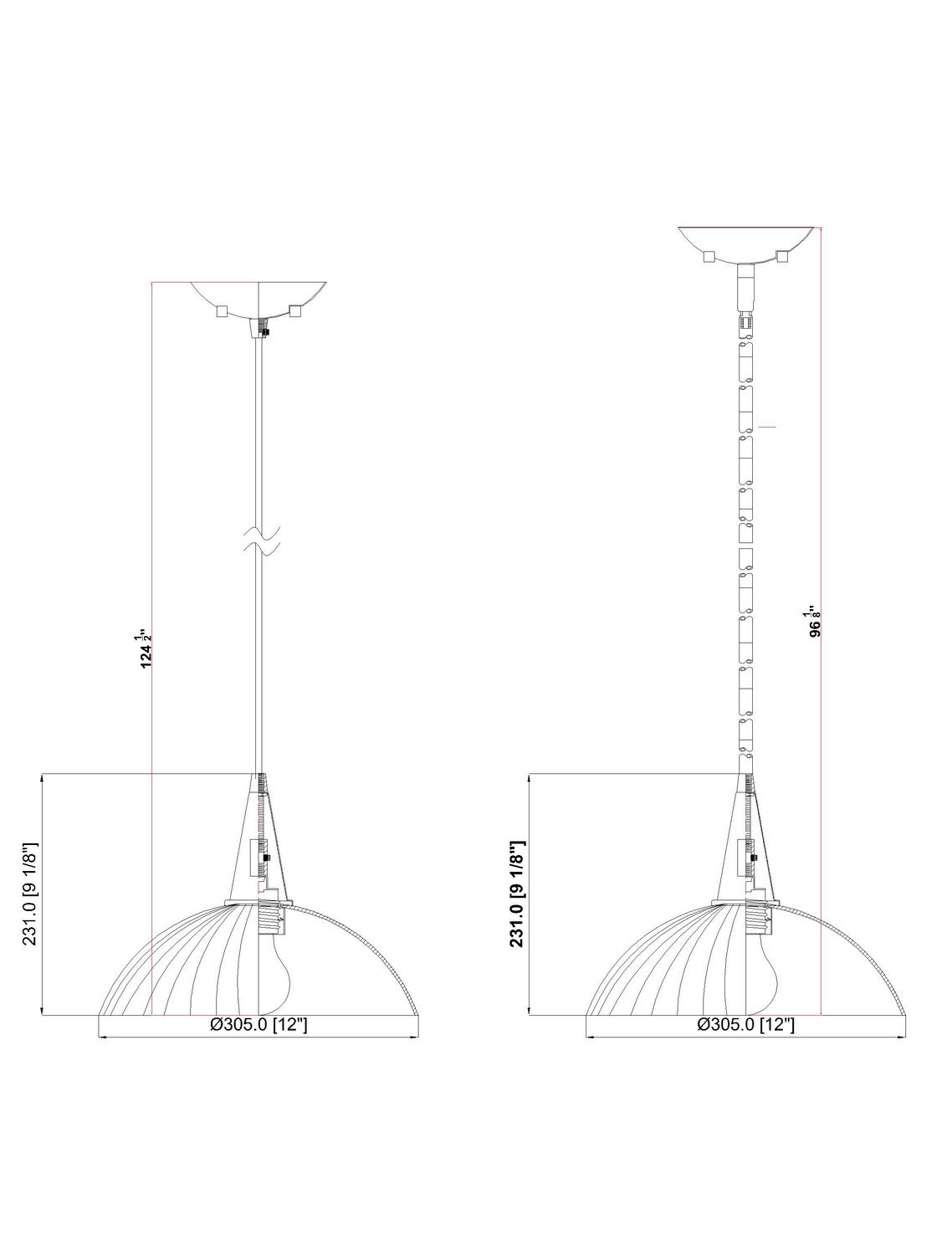 Suspension 1 lumière | Lunelle
