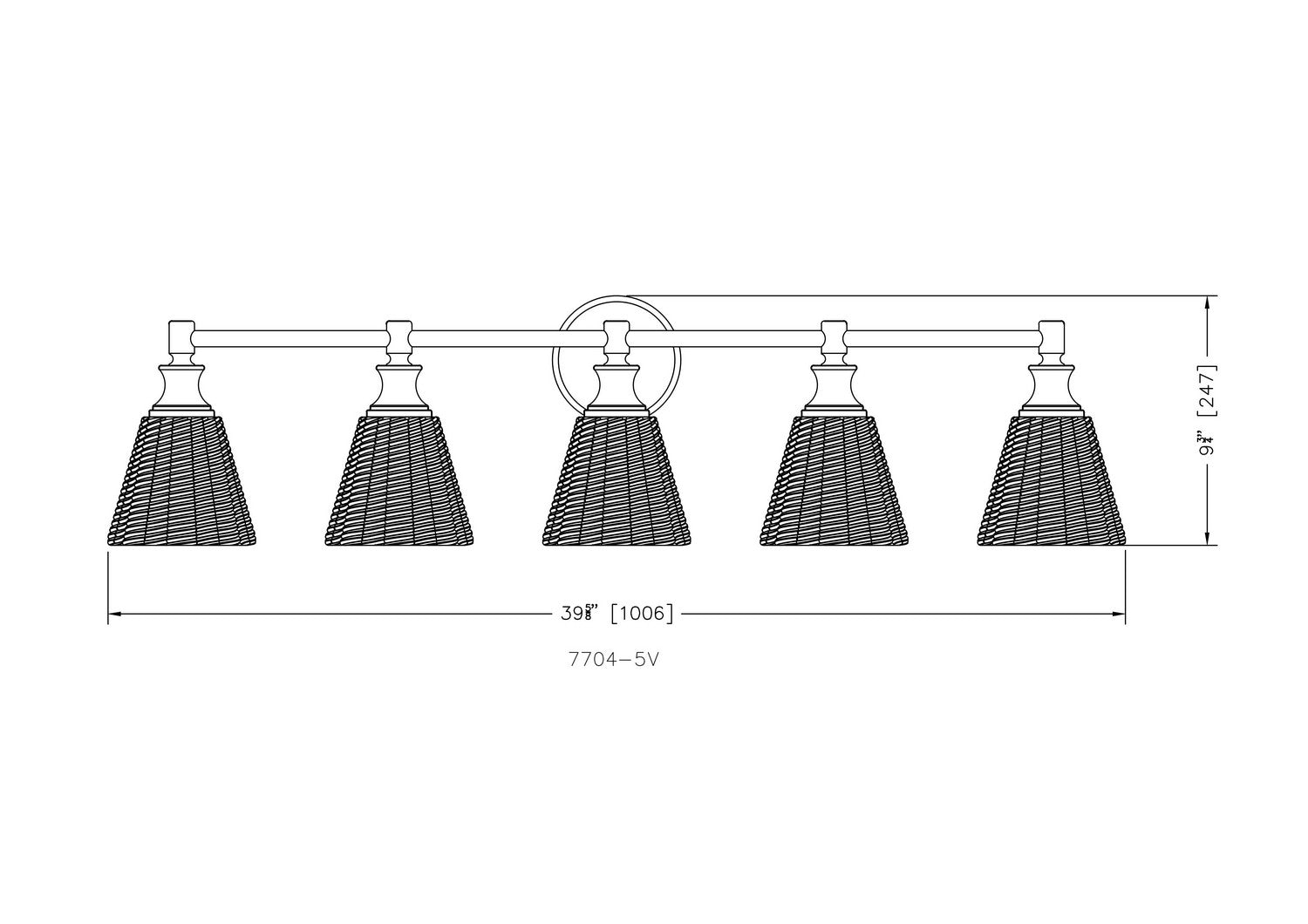 Applique de vanité 5 lumières | Auden
