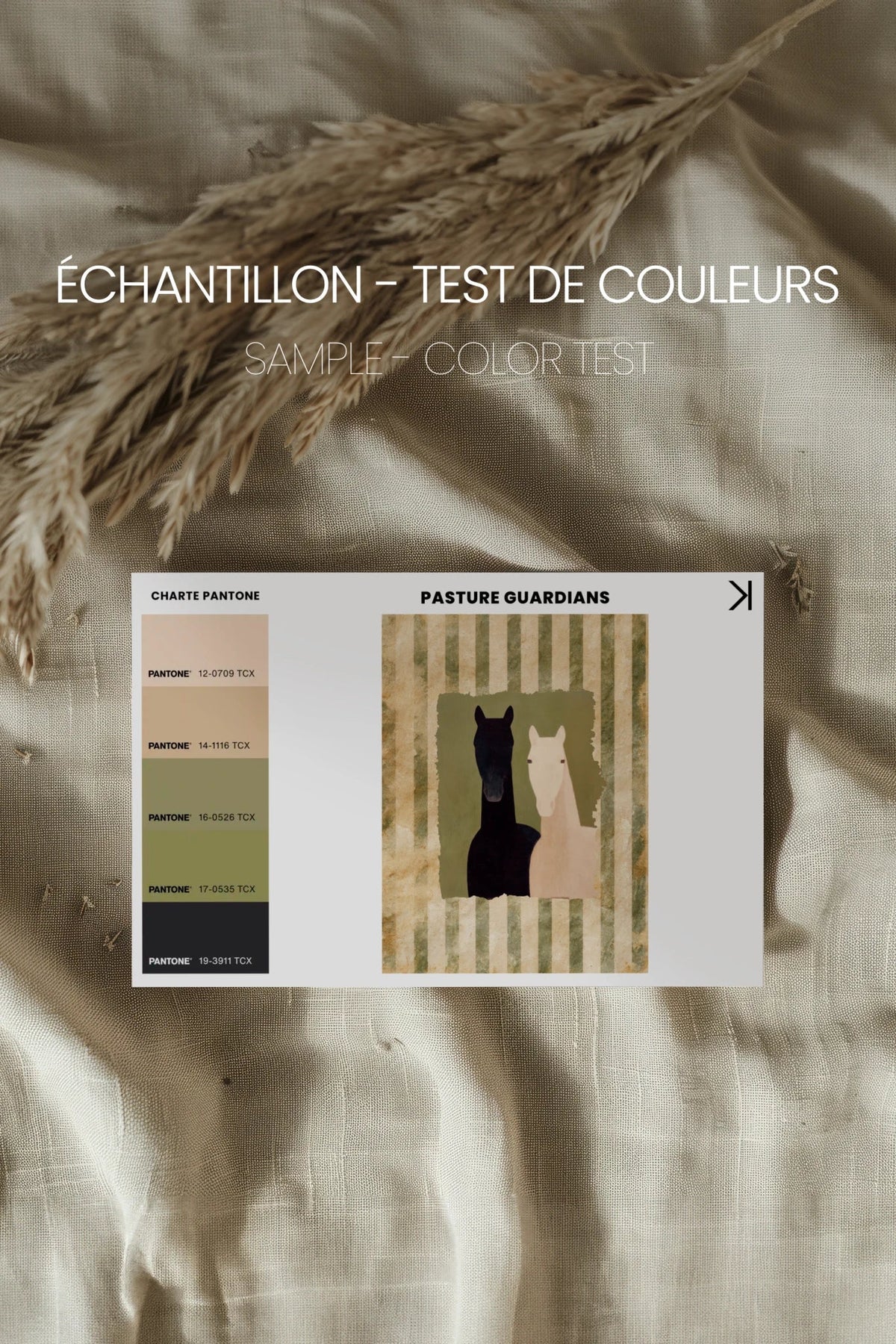 PASTURE GUARDIANS, Oeuvre sur toile rigide, encadré signature Atelier Dansereau