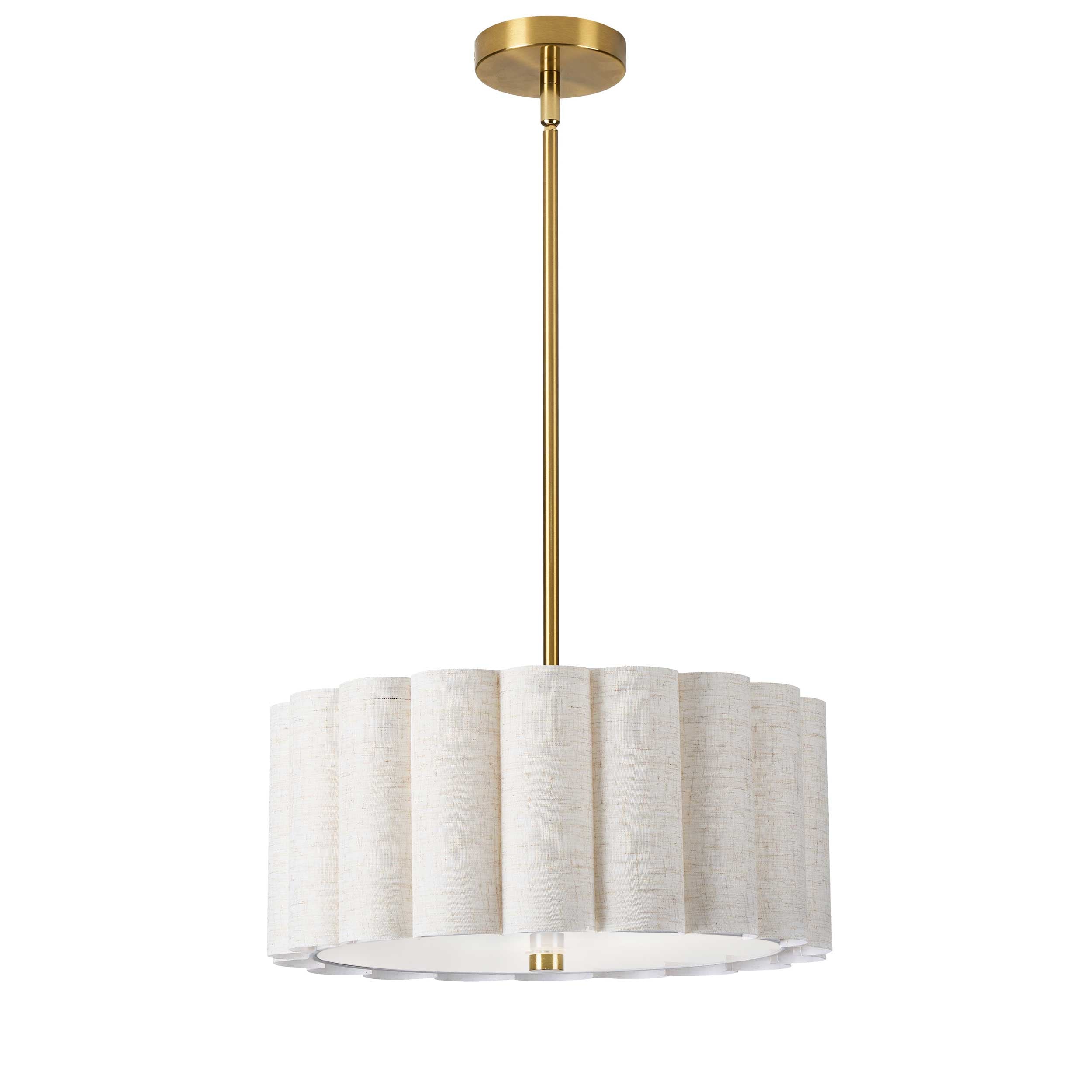 Luminaire suspendu Laiton vieilli et beige | PACIFICA