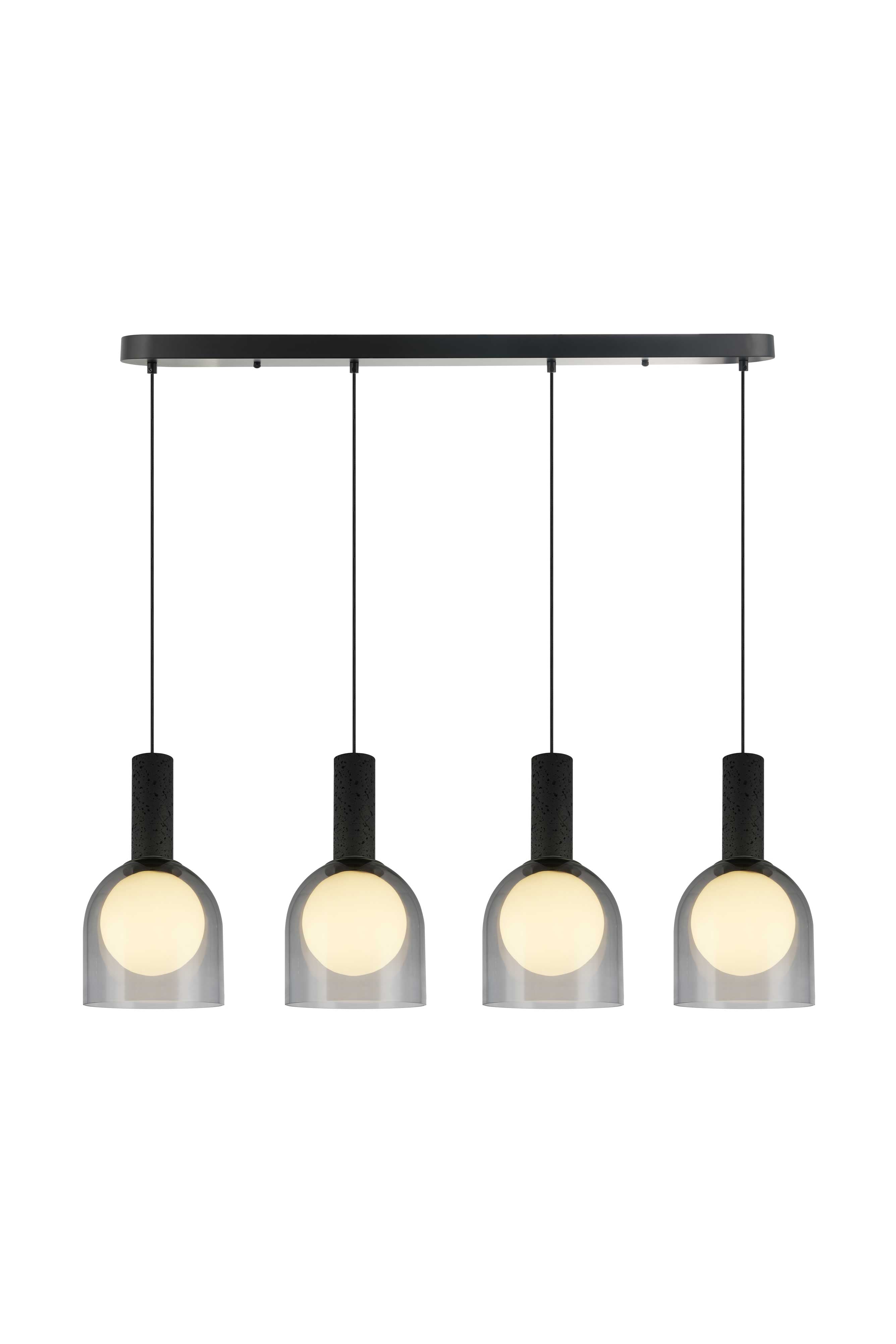 Luminaire suspendu Noir et travertin | JUNA