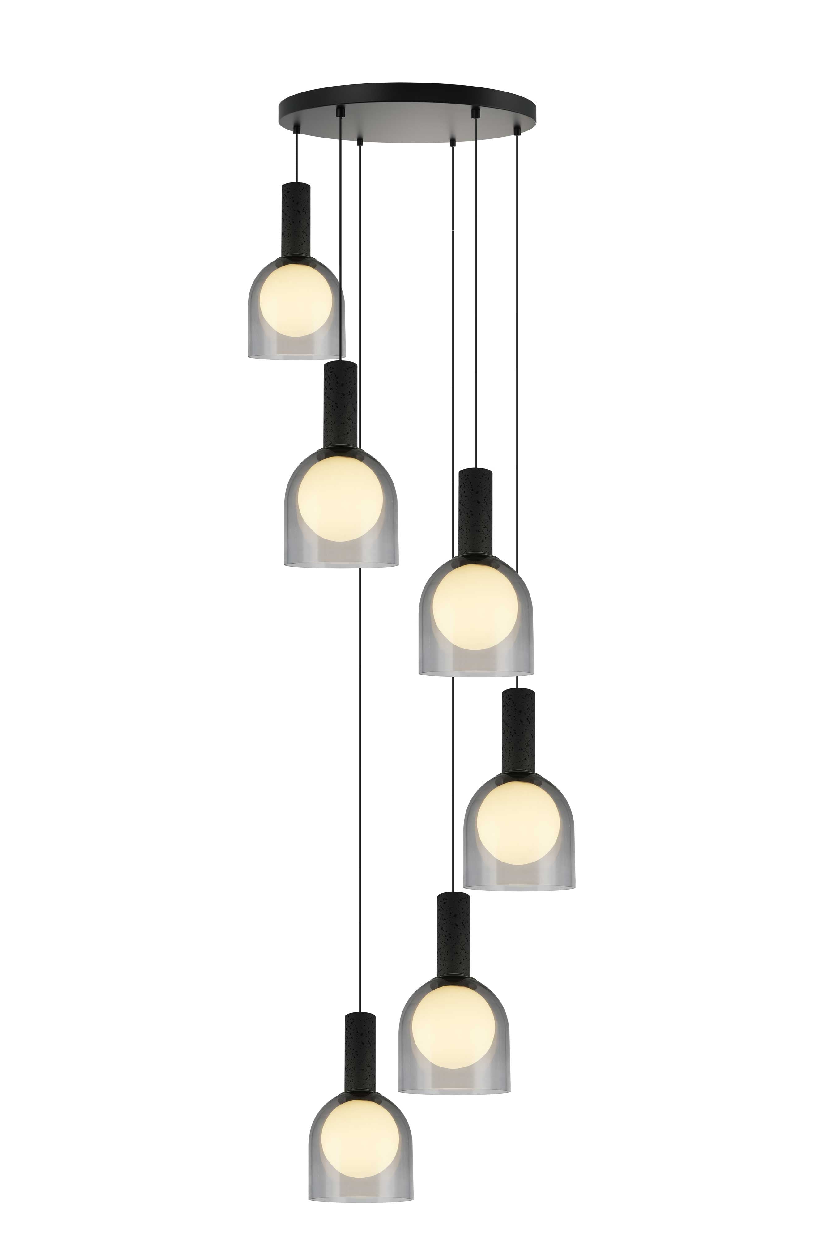 Luminaire suspendu Noir et travertin | JUNA