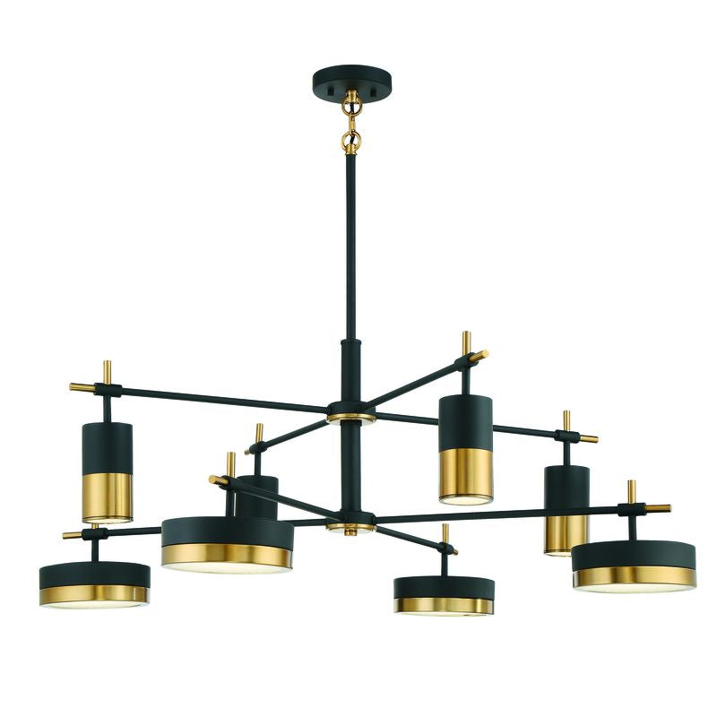 ASHOR Chandelier Noir, Or DEL INTÉGRÉ - 1-1637-8-143 | SAVOYS