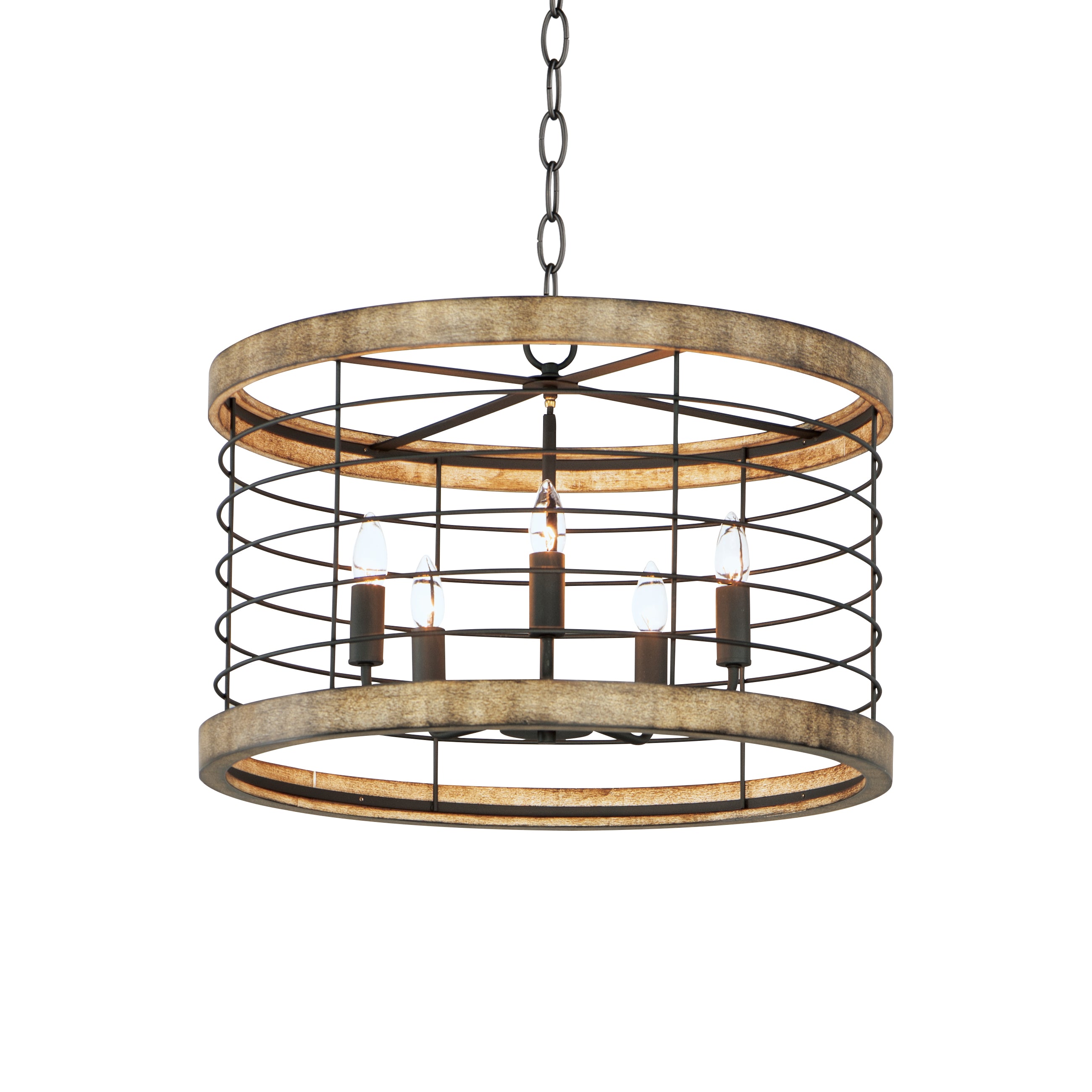 HOMESTEAD Chandelier Bois, Noir - 12515DWBK | MAXIM / ET2