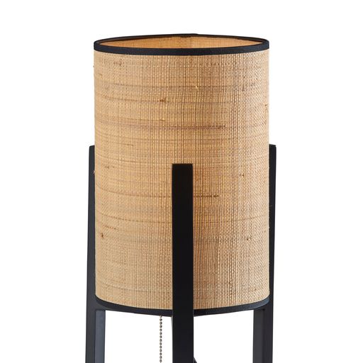 QUINN Lampe sur table Noir, Bois - 1502-01 | ADESSO