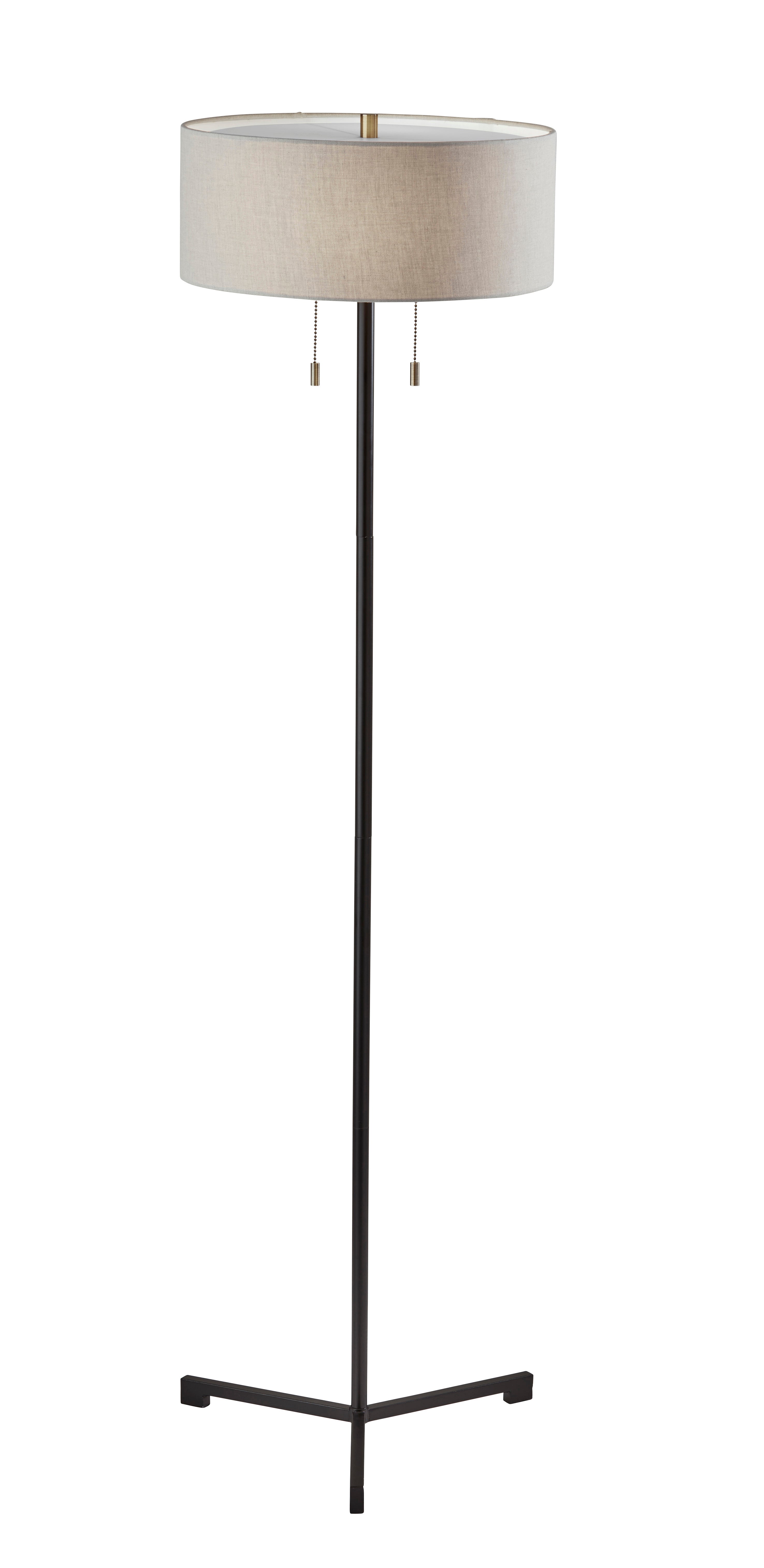 WESLEY Floor lamp Black - 1557-01 | ADESSO