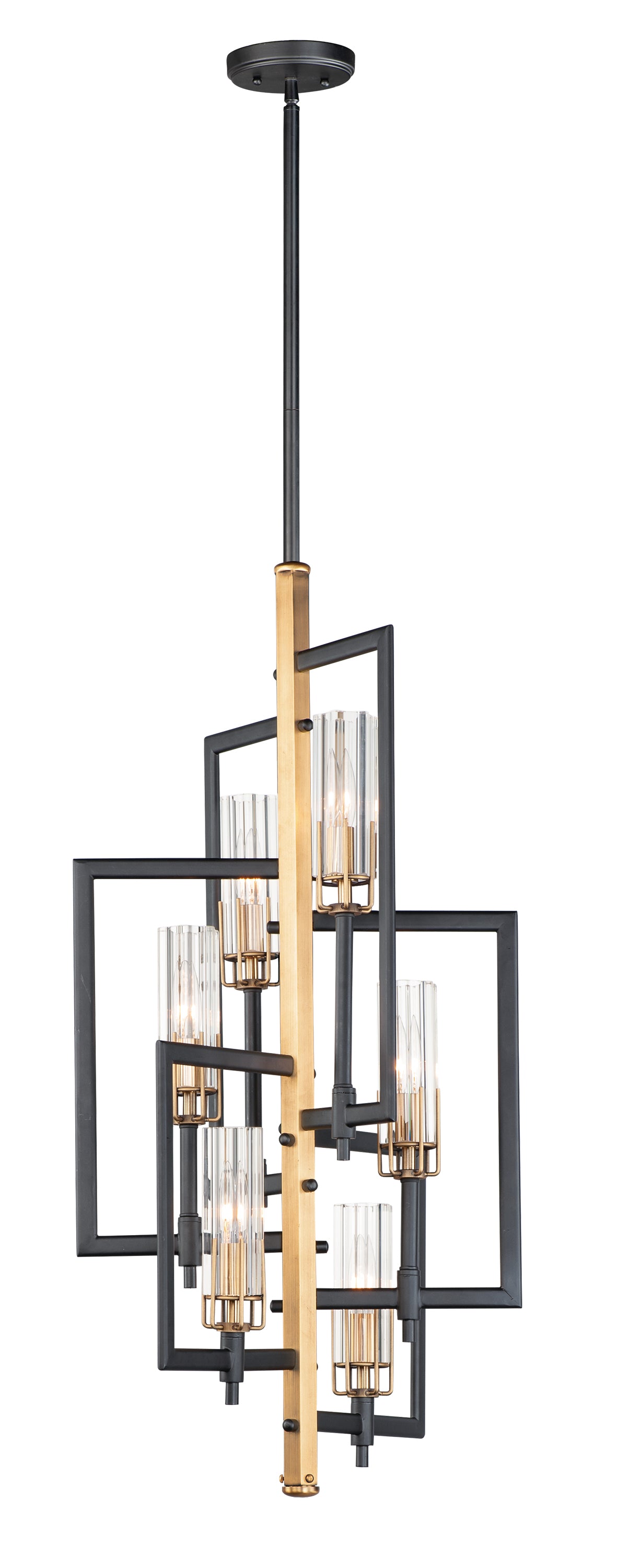 FLAMBEAU Chandelier Black, Gold - 16116CLBKAB | MAXIM/ET2