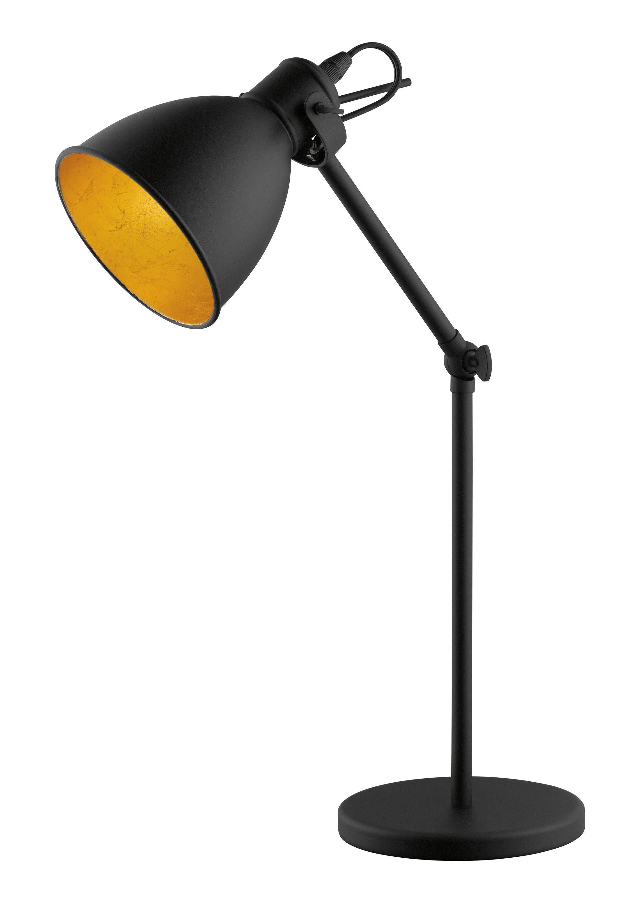 Priddy 2 Lampe sur table Noir, Or - 203447A | EGLO