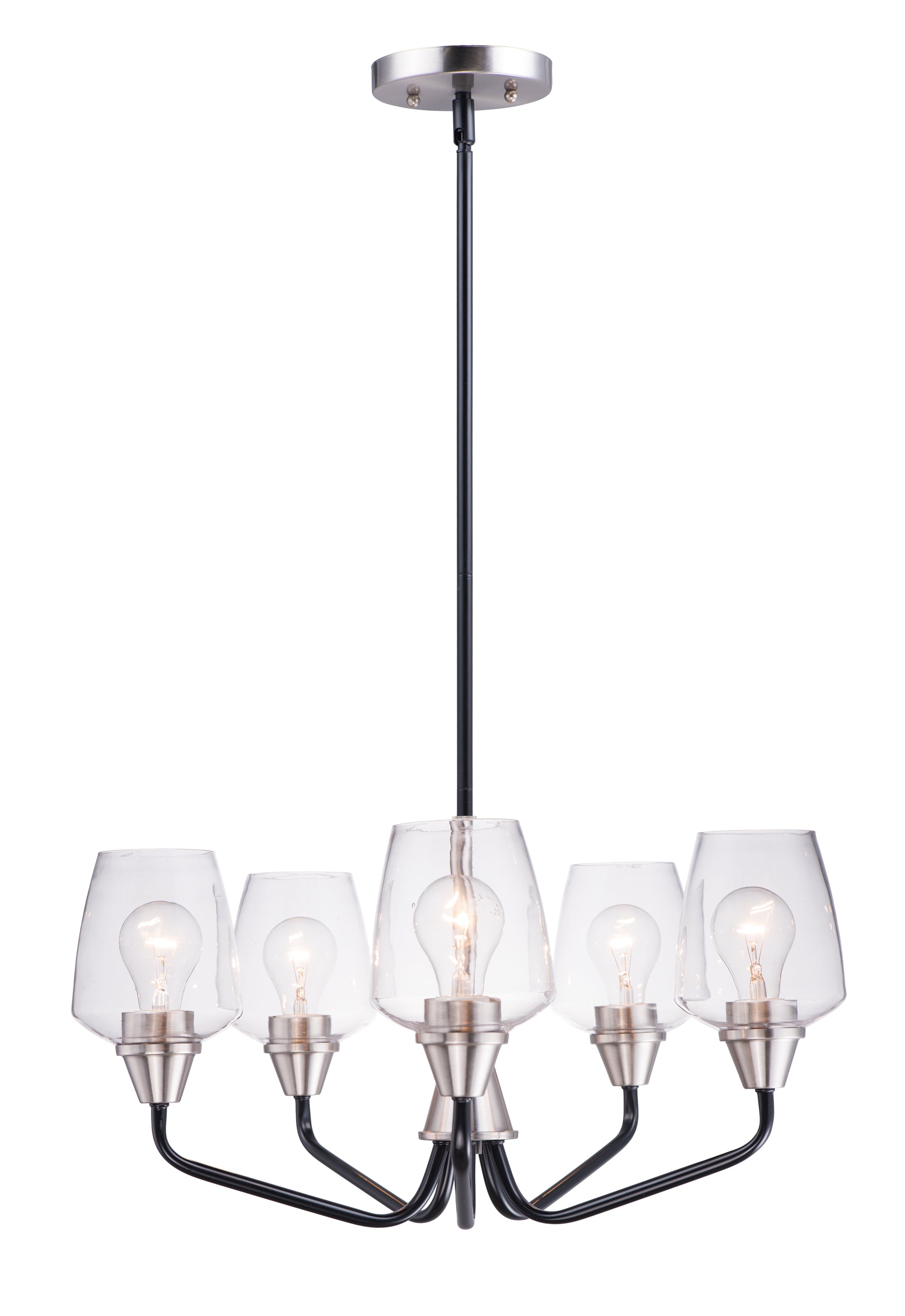 GOBLET Chandelier Noir, Nickel - 26125CLBKSN | MAXIM / ET2