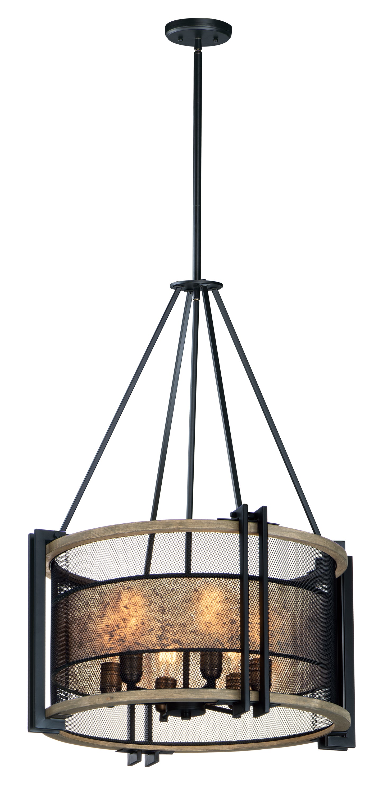 BOUNDRY Chandelier Noir, Bois, Or - 27565BKBWAB | MAXIM / ET2