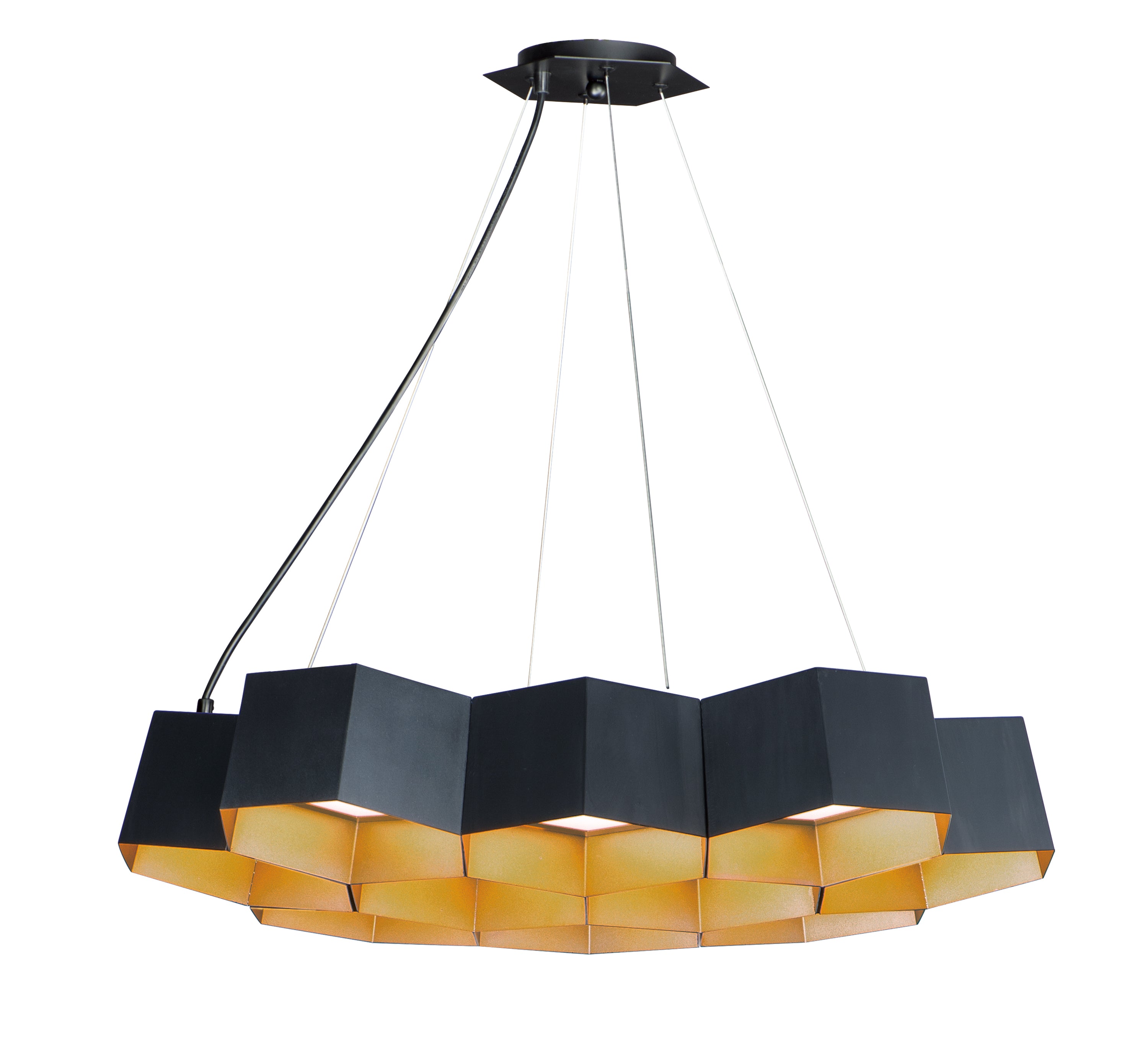 HONEY-COMB Suspension Noir, Or DEL INTÉGRÉ - 30338BKGLD | MAXIM / ET2