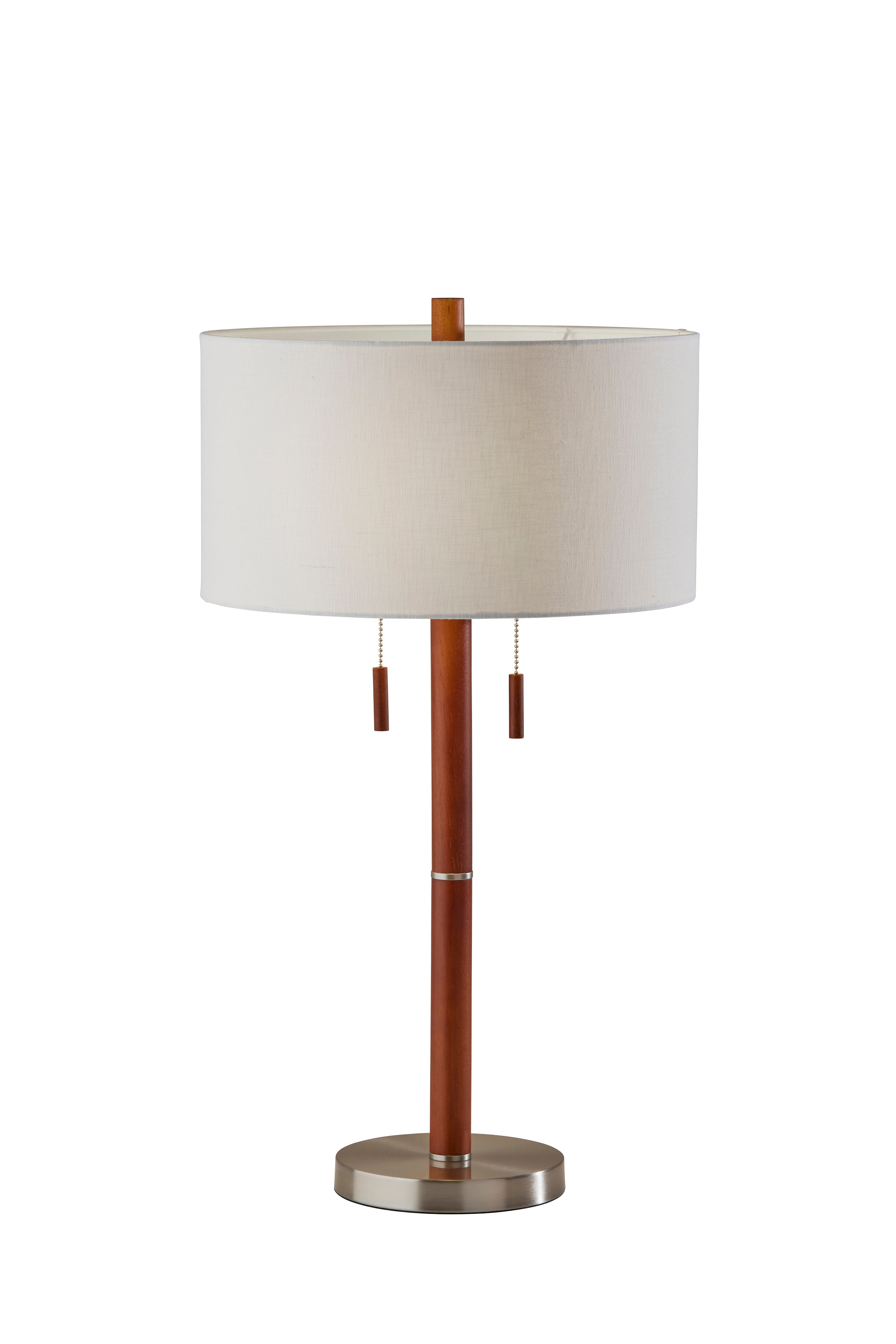 MADELINE Table lamp Wood, Stainless steel - 3374-15 | ADESSO