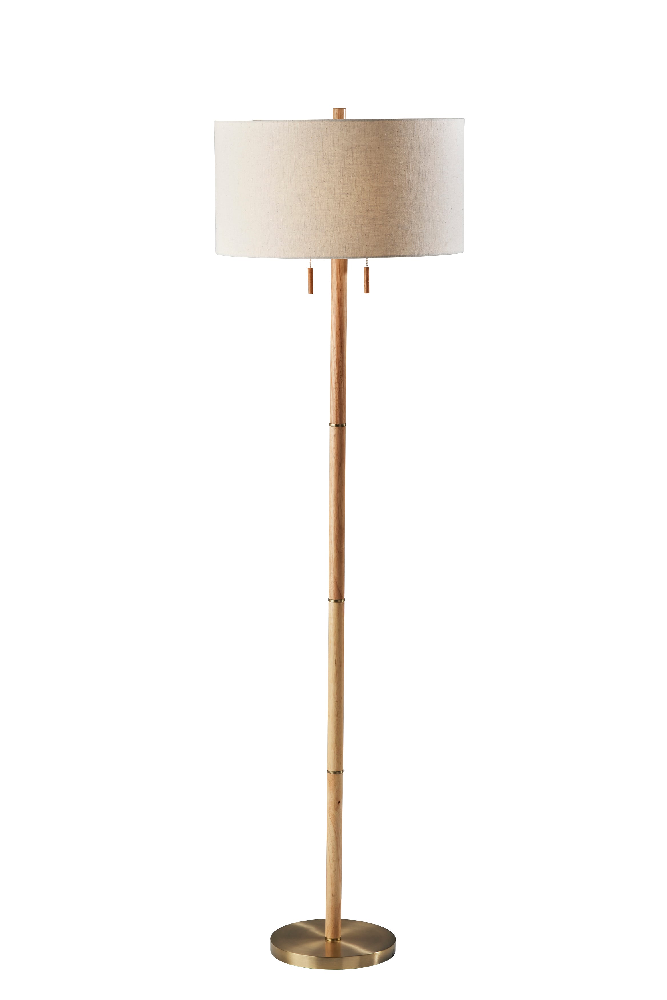 MADELINE Floor lamp Wood, Gold - 3375-12 | ADESSO