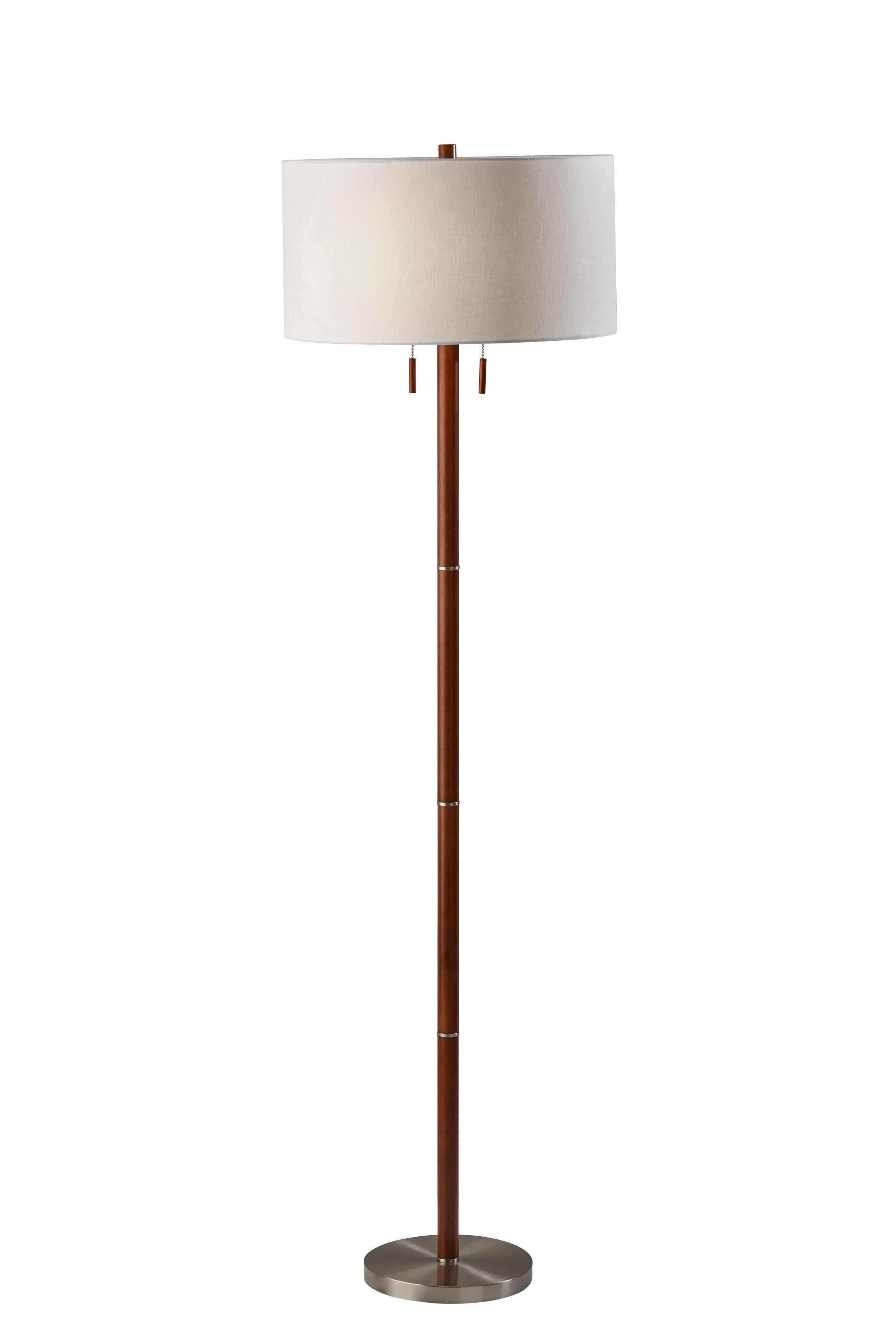 MADELINE Floor lamp Wood, Stainless steel - 3375-15 | ADESSO