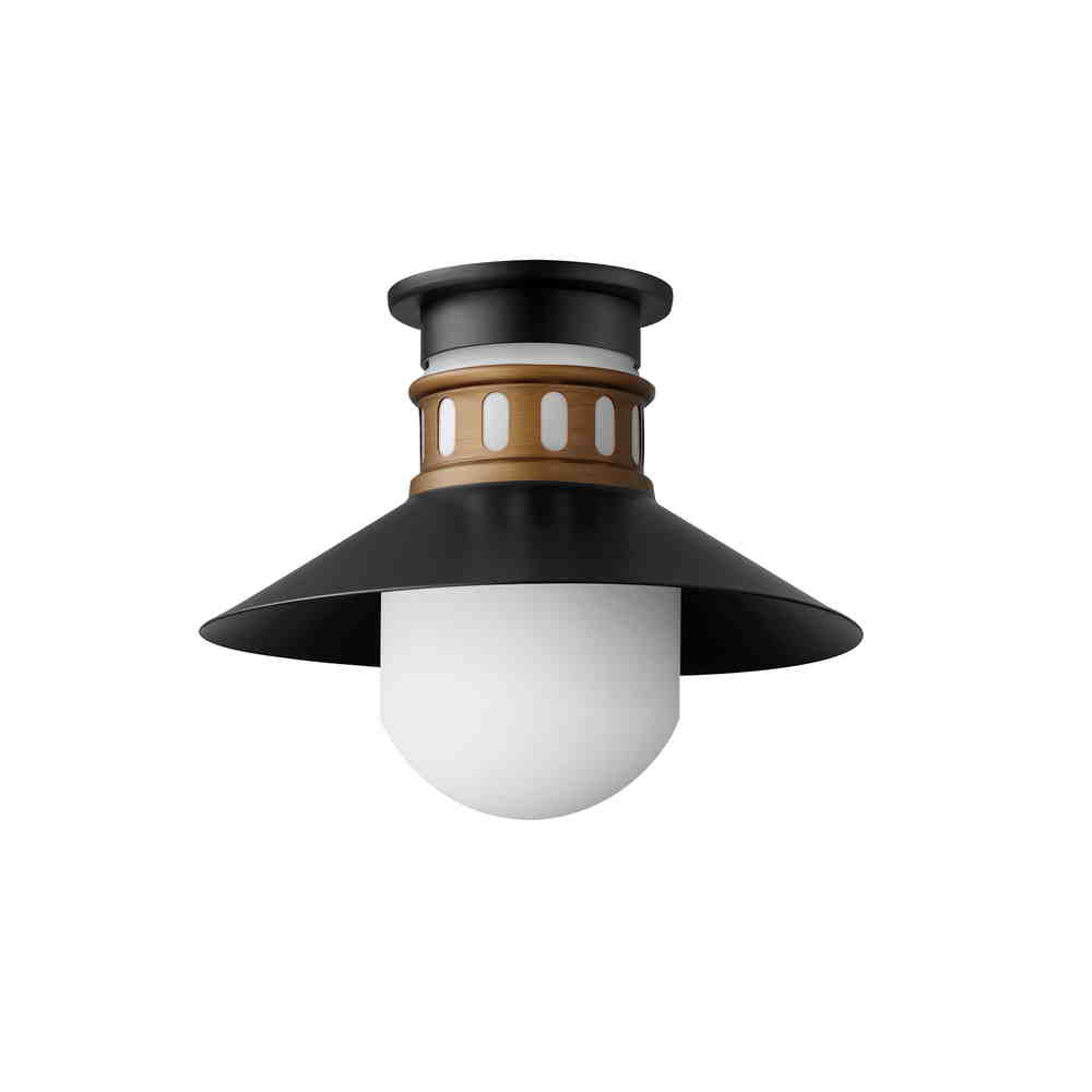 ADMIRALTY Outdoor flush mount Black, Gold - 35120SWBKAB | MAXIM/ET3