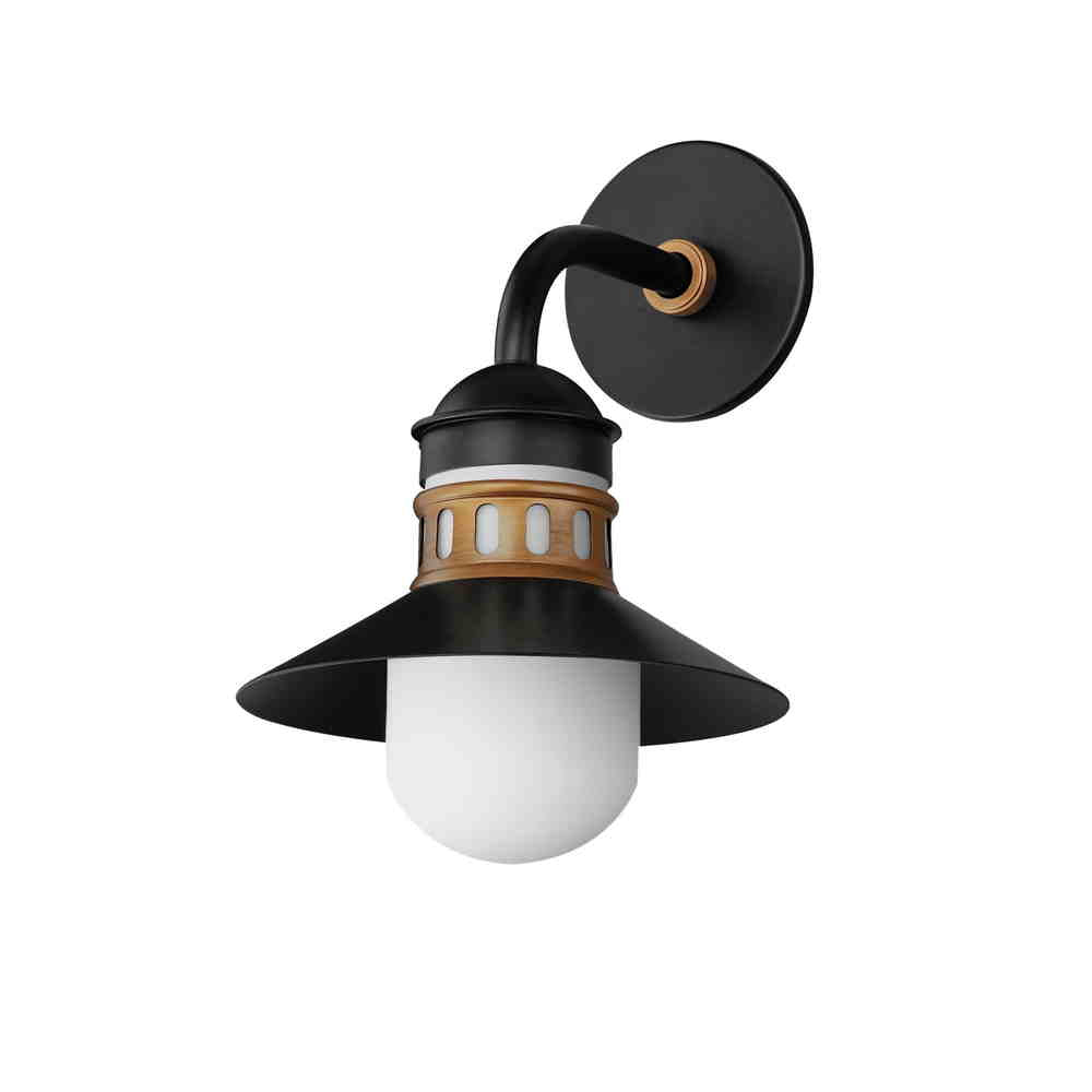 ADMIRALTY Outdoor wall sconce Black, Gold - 35122SWBKAB | MAXIM/ET3