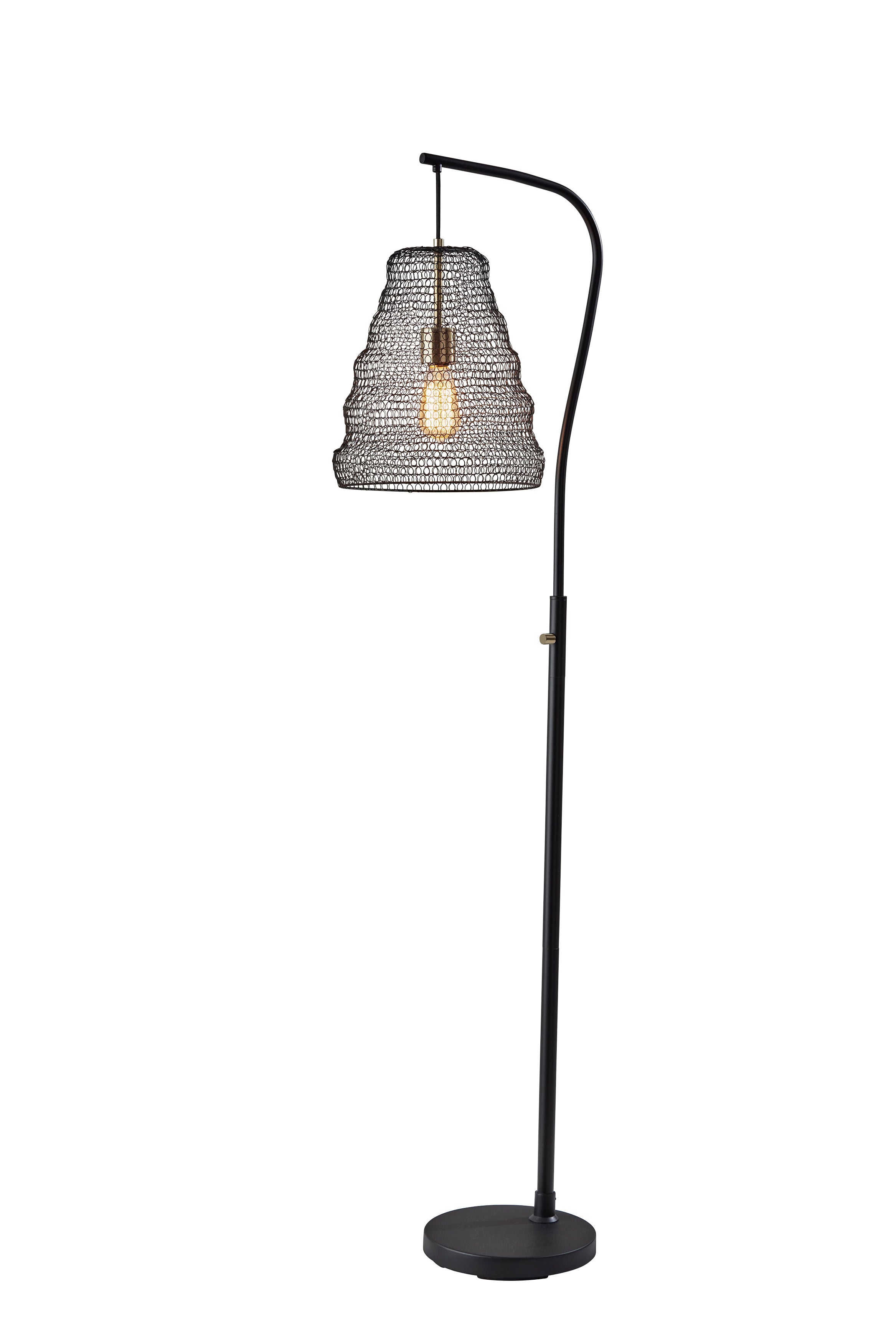 SHERIDAN Lampe sur pied Noir, Ors - 3569-01 | ADESSO
