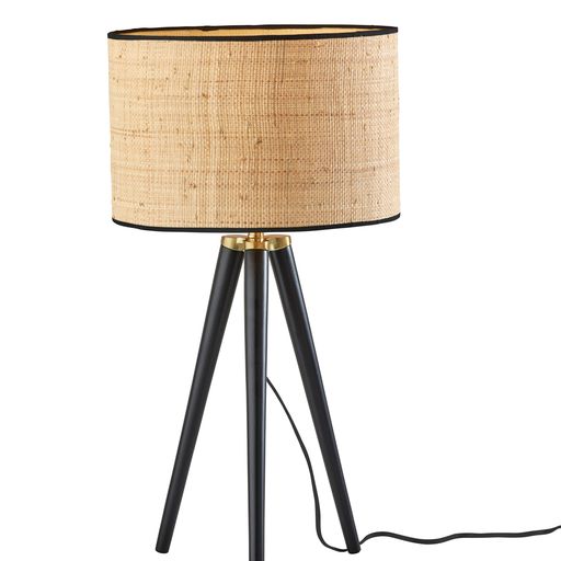 JACKSON Table lamp Black, Wood, Gold - 3768-01 | ADESSO