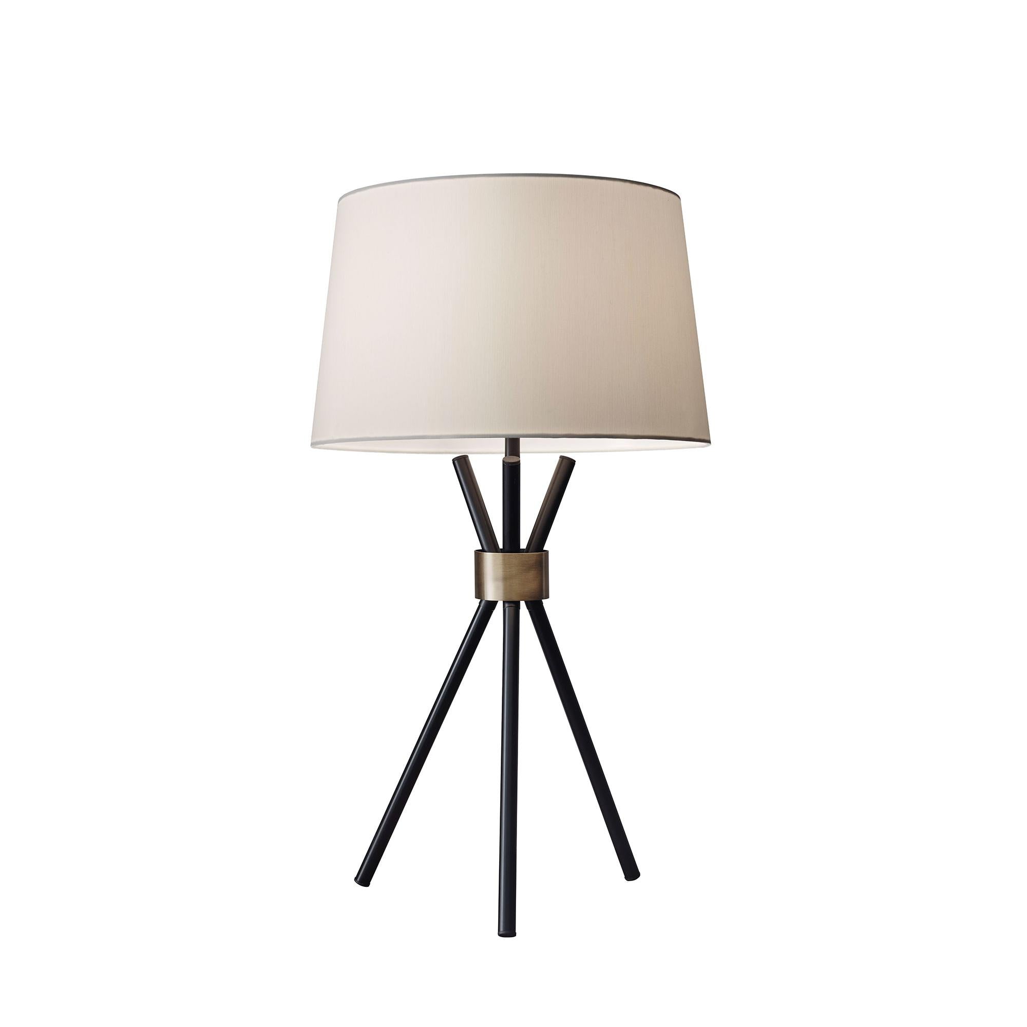 BENSON Table lamp Black, Gold - 3834-01 | ADESSO