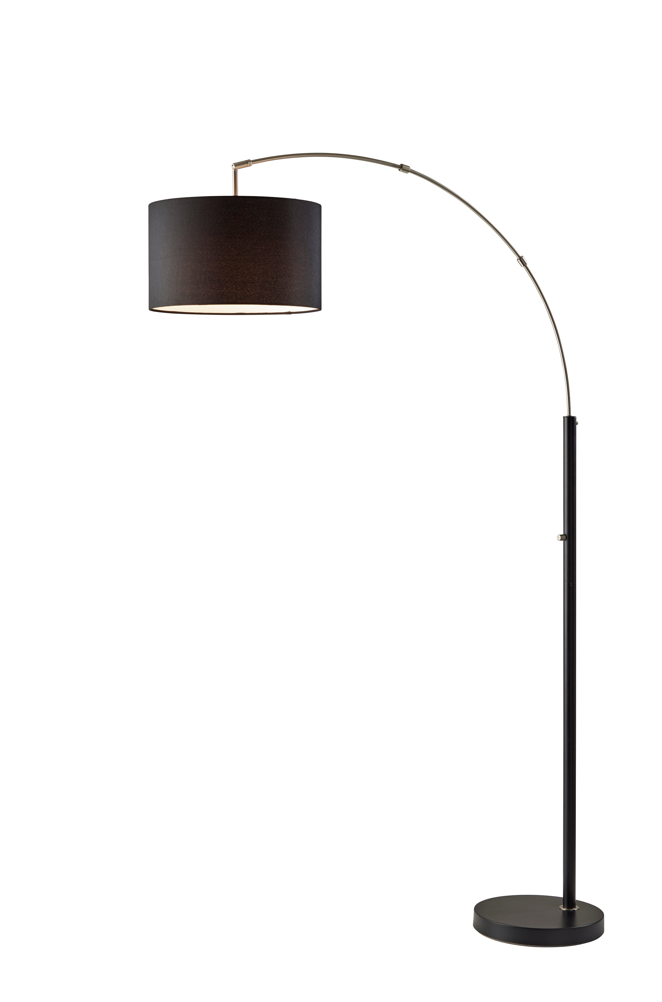 PRESTON Floor lamp Black, Stainless steel - 4012-01 | ADESSO
