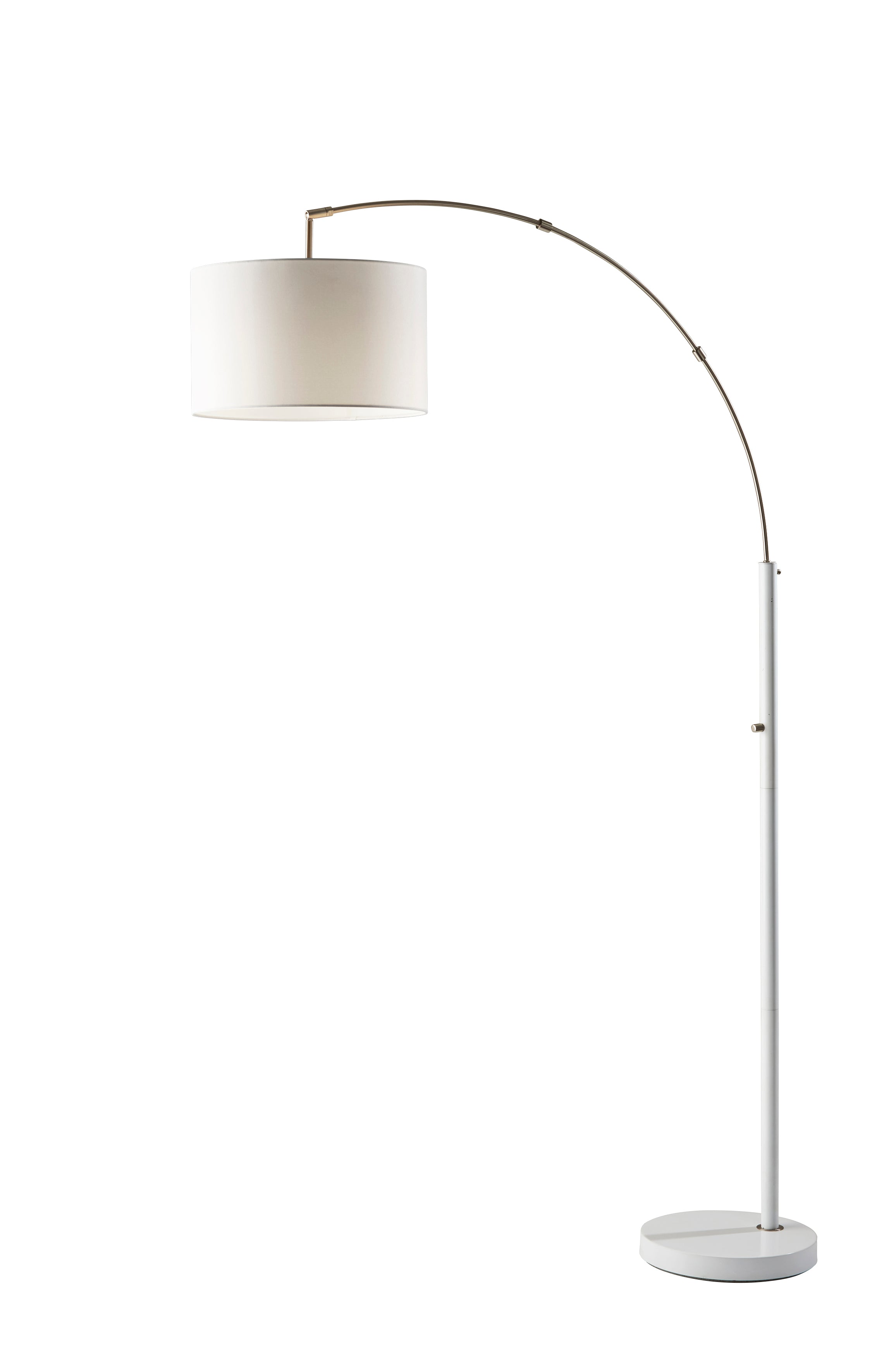 PRESTON Floor lamp White, Stainless steel - 4012-02 | ADESSO