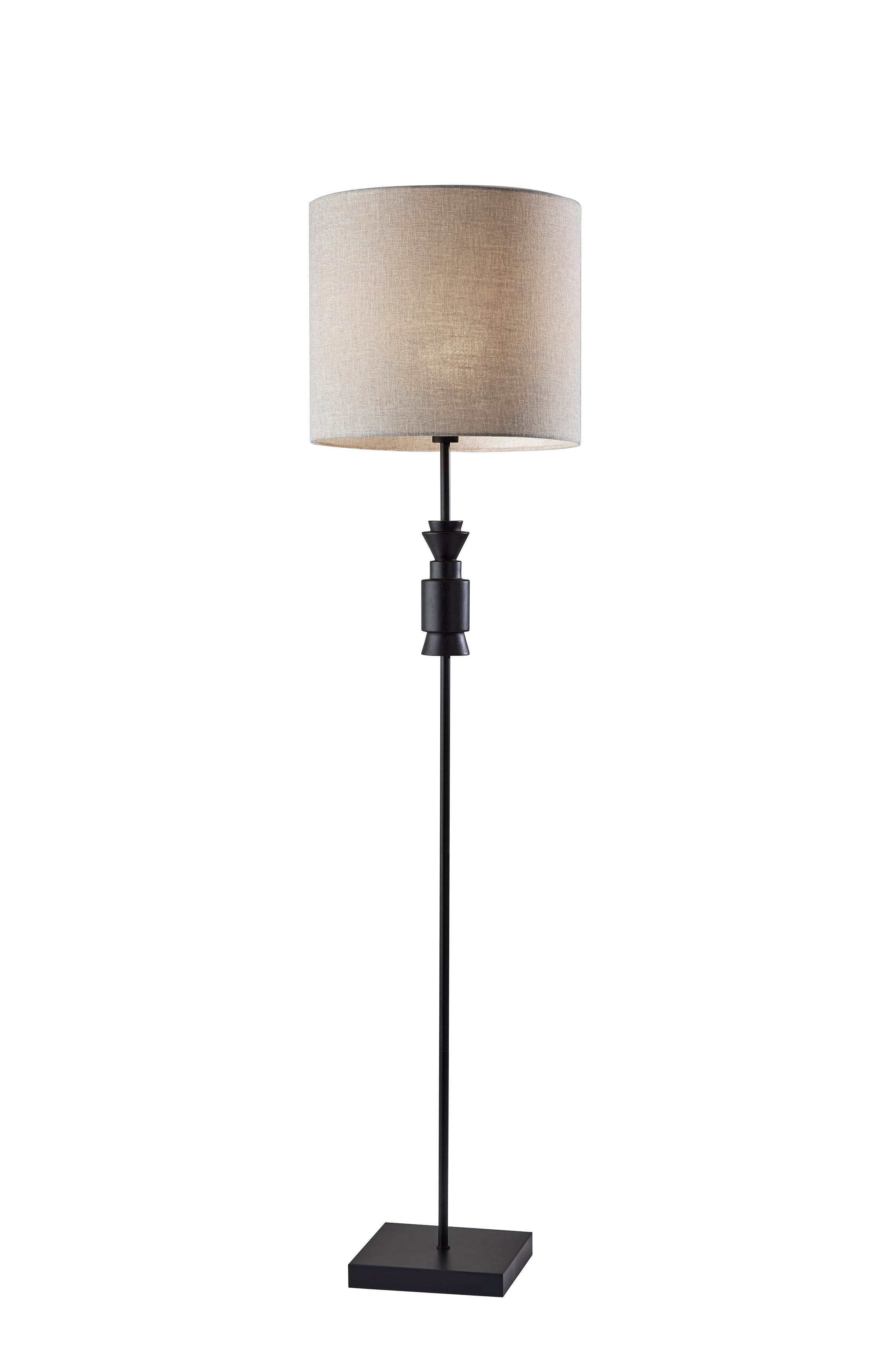 ELTON Lampe sur pied Noir, Bois - 4049-01 | ADESSO